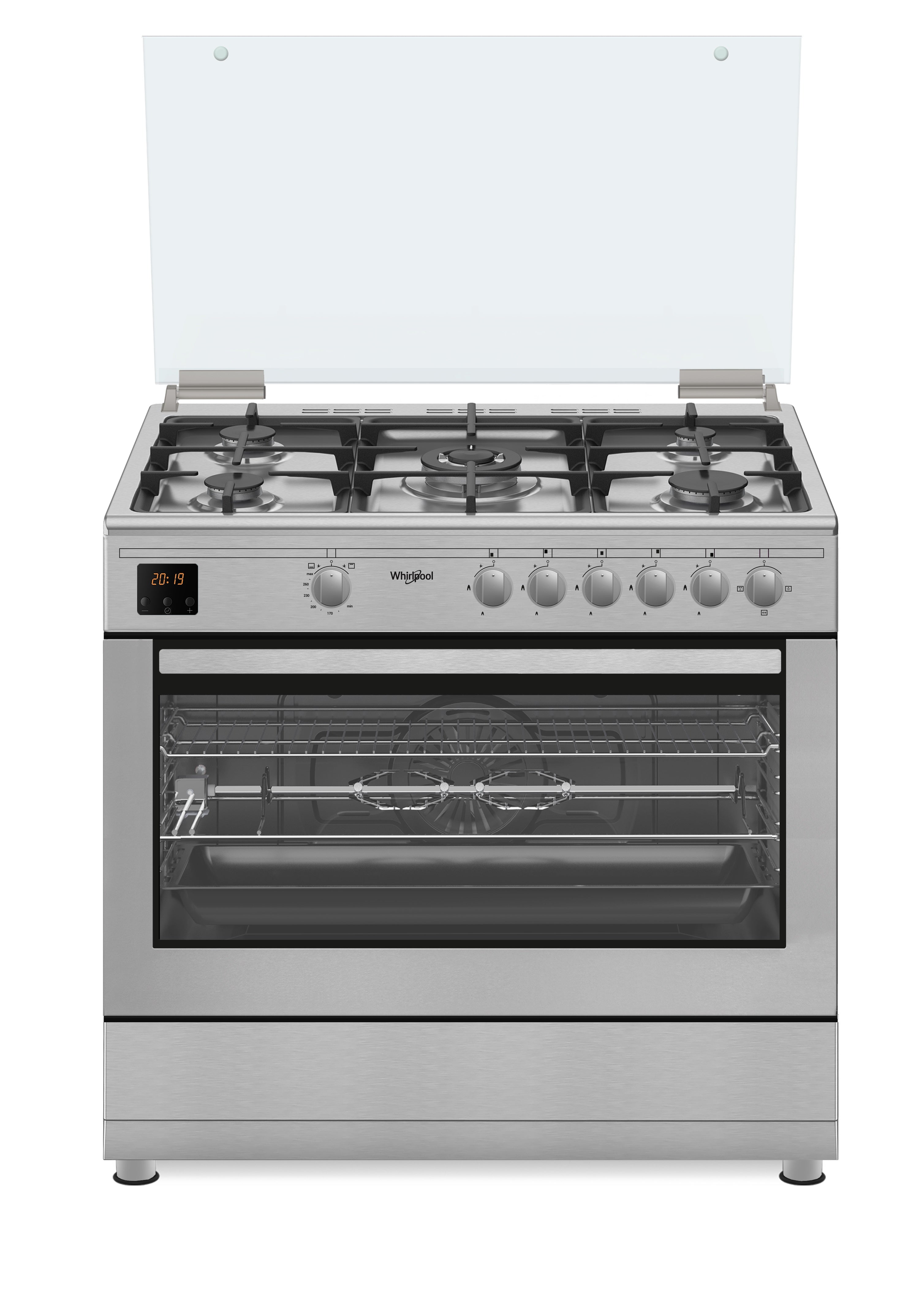 Whirlpool WM9GC6DCX/JM freestanding gas cooker detail view