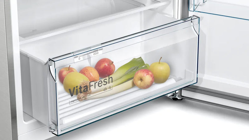 Top Mount Freezer-Fridge 70cm Serie 2 328Lit Inox look-metallic