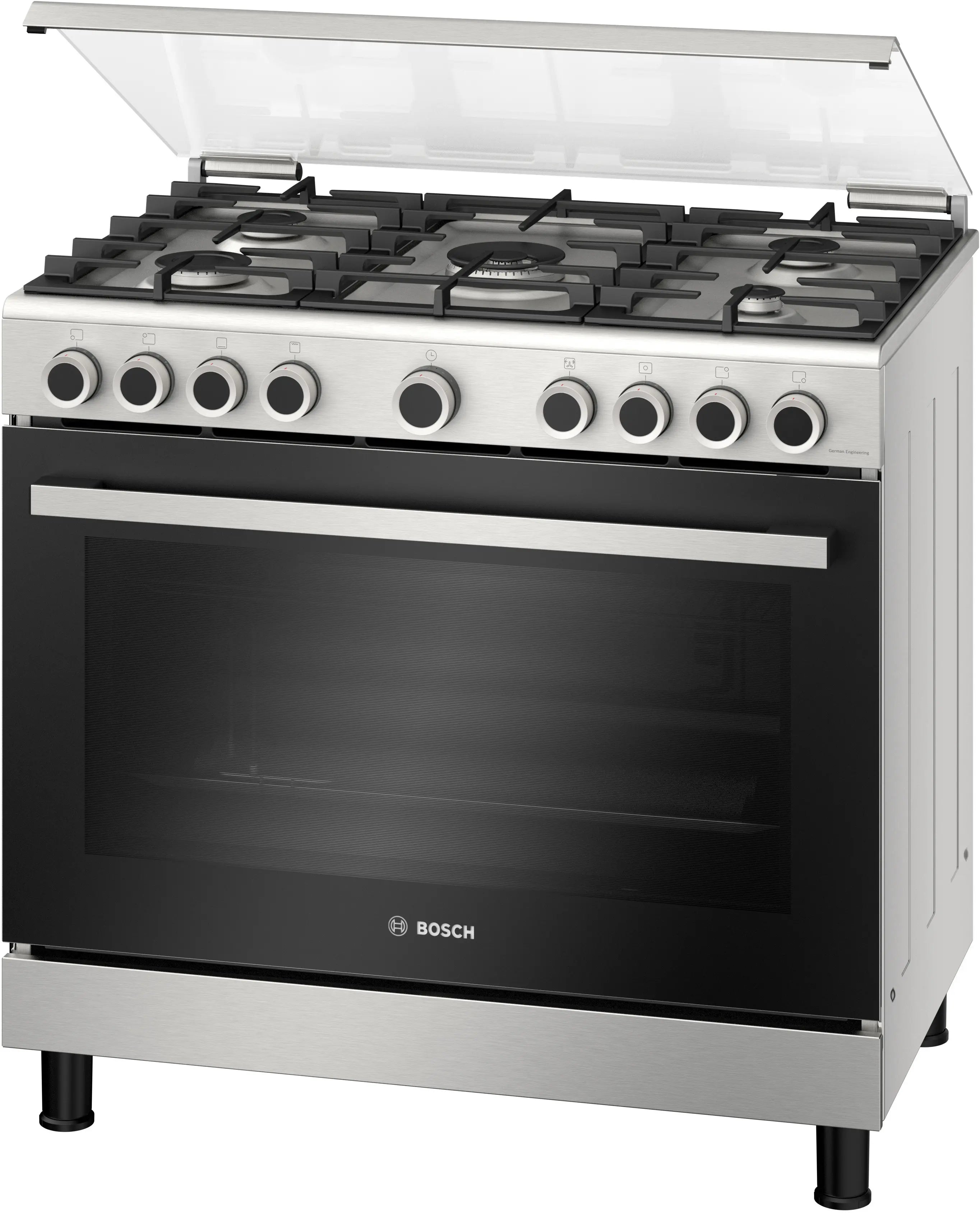 Bosch HGVDF0V51S Serie 4 Freestanding Gas Cooker 90CM 125L Stainless Steel product image 1