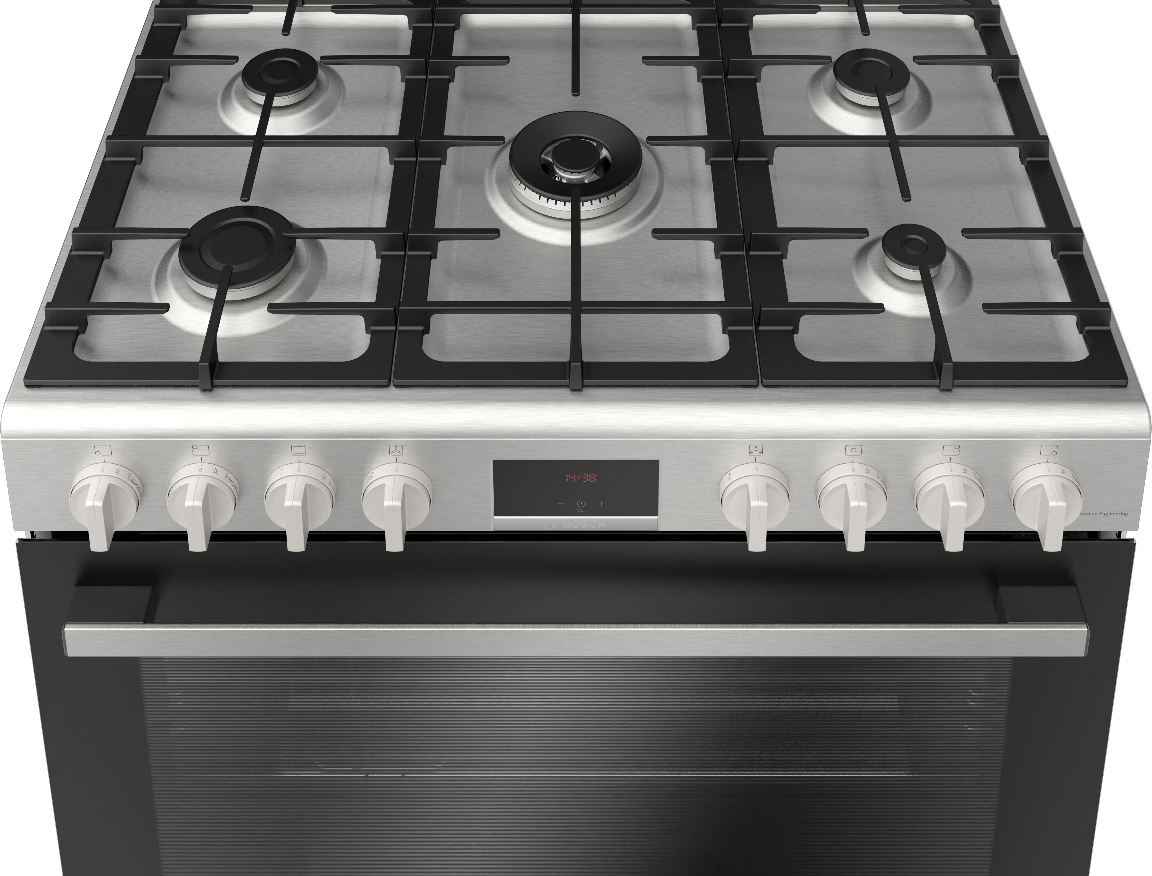 Bosch HGW3FSV51S Serie 6 Freestanding Gas Cooker 90CM 125L Stainless Steel with LED Display Control product image 2