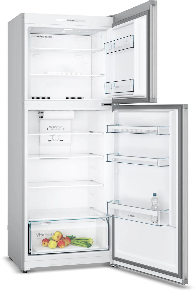 Top Mount Freezer-Fridge 70cm Serie 4 328Lit  Led S.Steel look