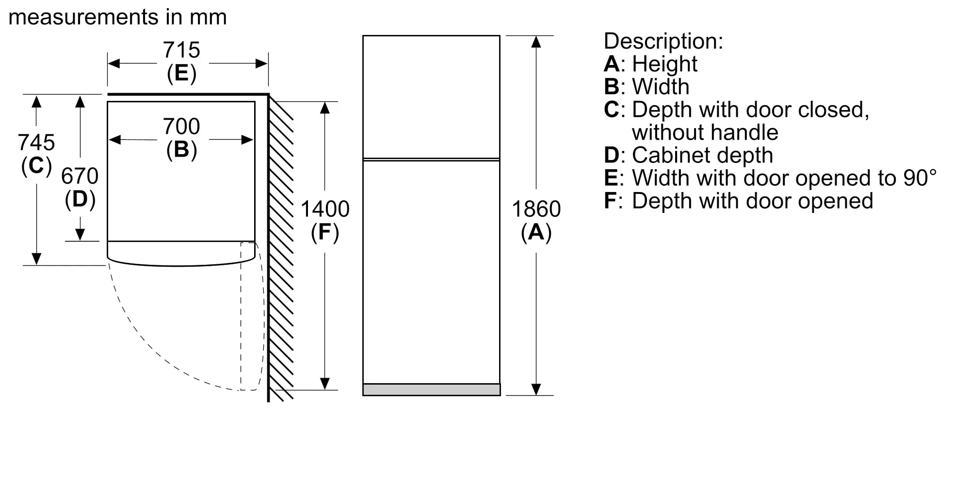 Bosch KDN55NL2M8 top-freezer fridge-freezer product image