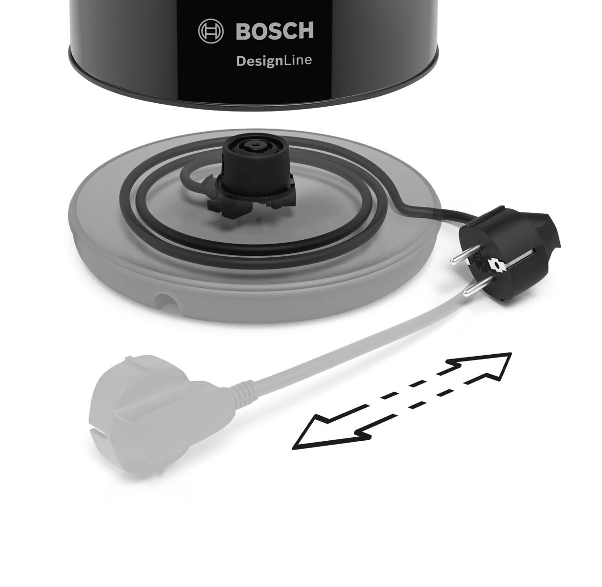Bosch TWK3P423 DesignLine Water Kettle 1.7L 2400W Black product view 6