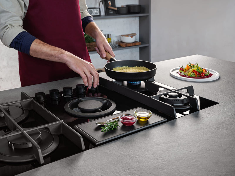 Hood+Gas Hob 90cm 550m3/h Black Glass