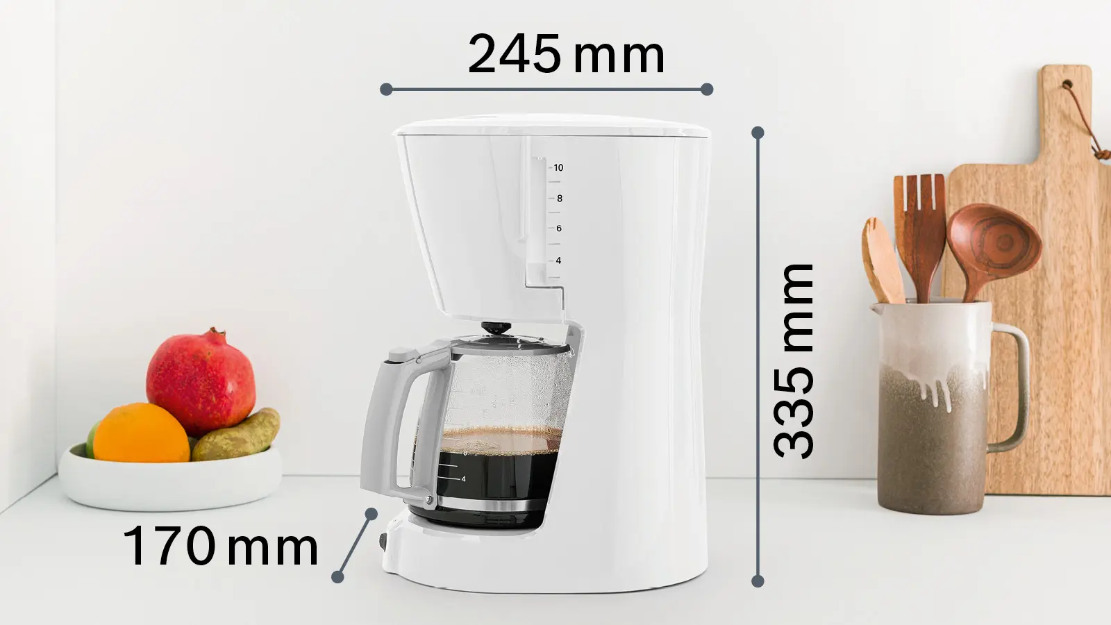 Bosch TKA3A031 CompactClass Extra Filter Coffee Maker 1100W White product view 6