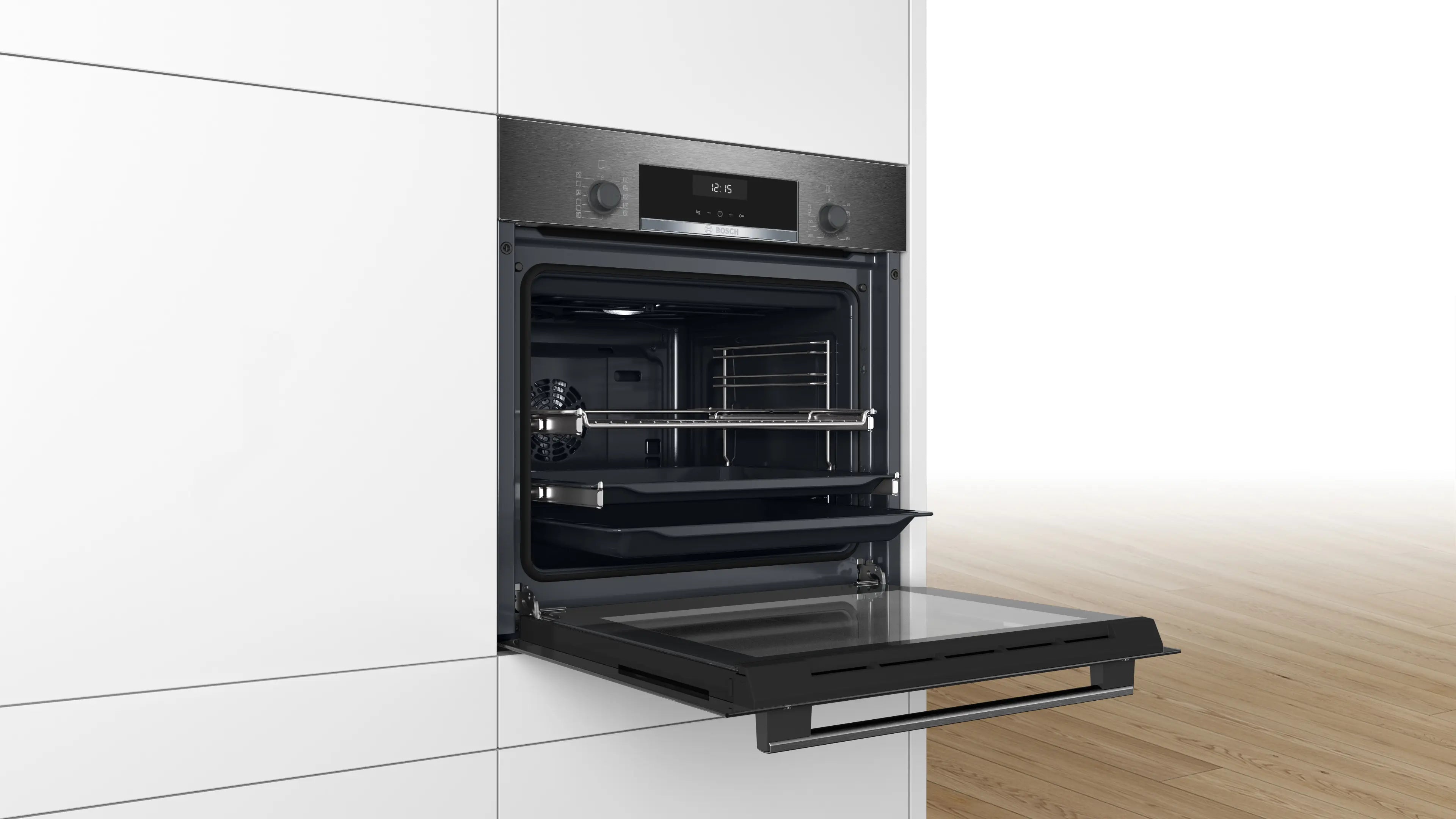 Bosch HBJ517SG0R Serie 6 Built-In Electric Oven 60cm 66L Hydrolytic Clean Black + Stainless Steel - Bosch Built-in electric oven product image 4
