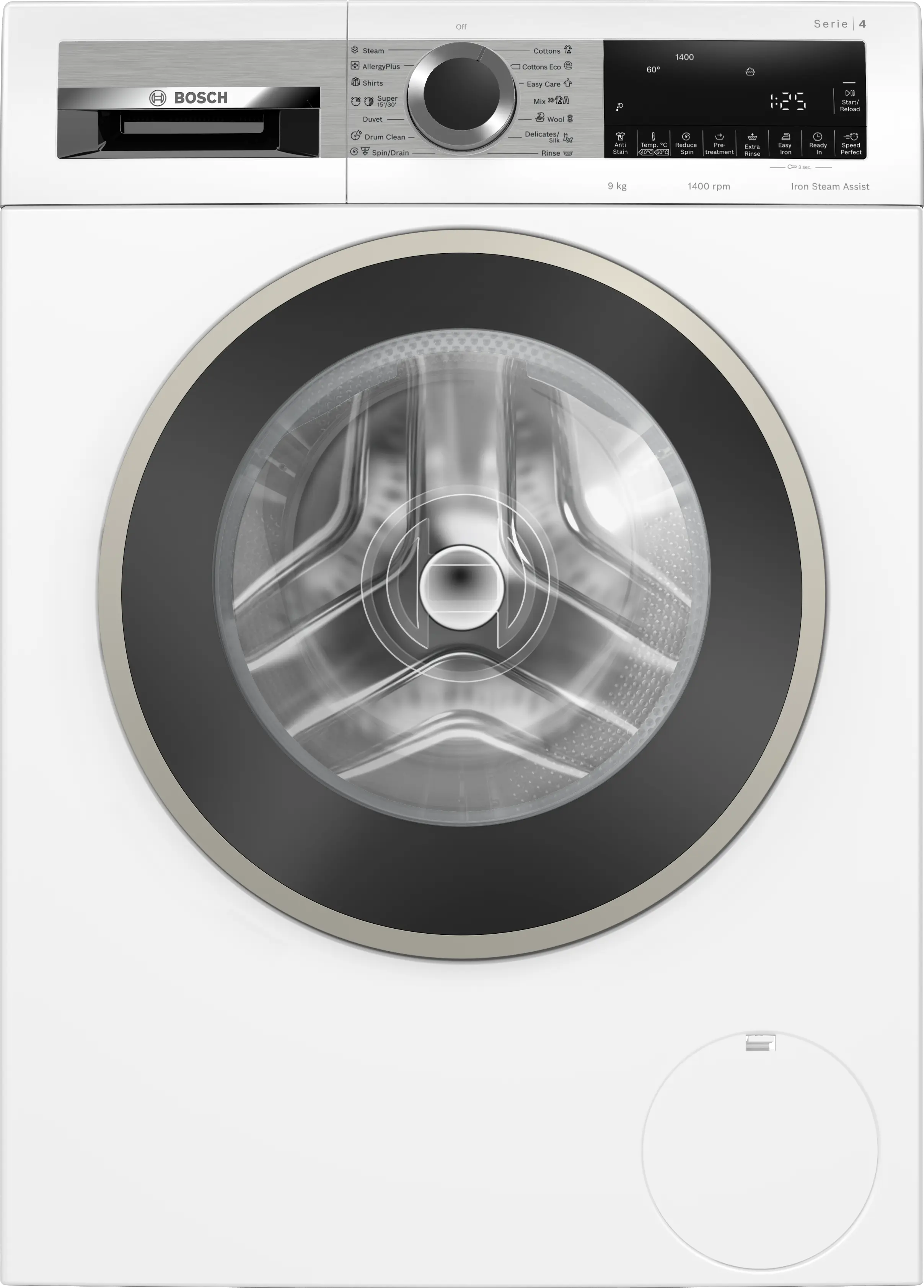 Bosch WGA24400ME front-loading washing machine in white - front view