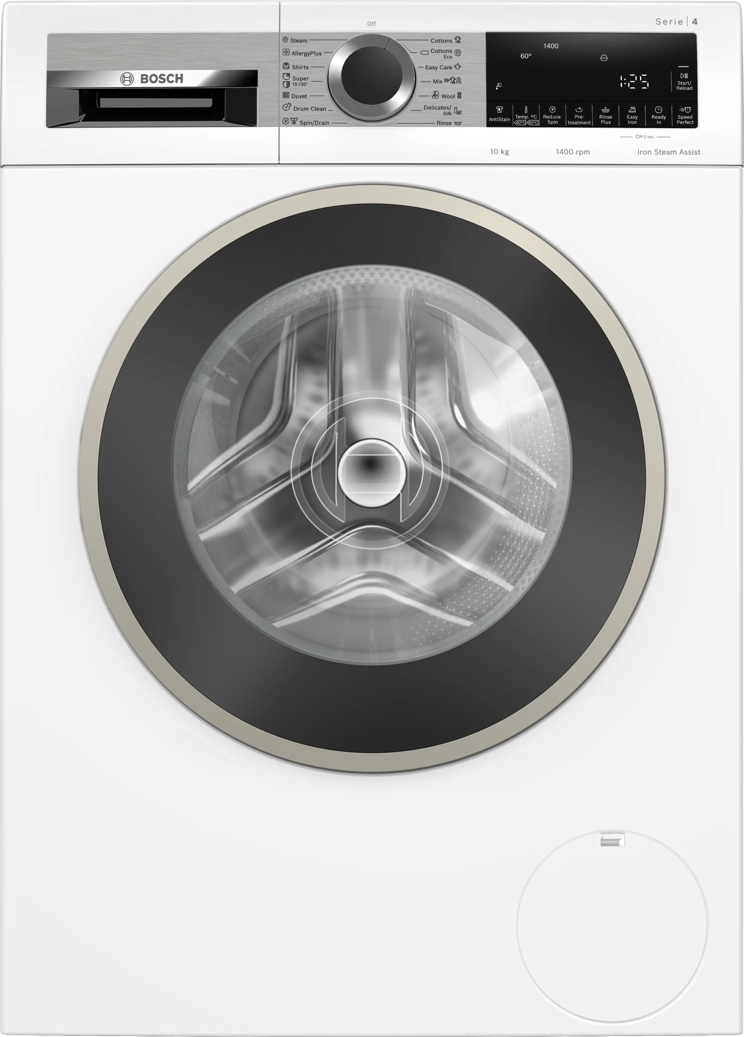 Bosch WGA25400ME front-loading washing machine in white - front view
