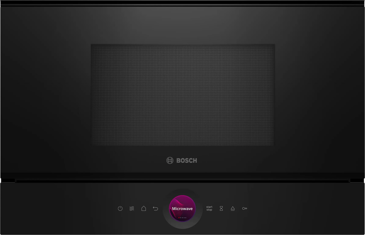 Bosch BFL7221B1 Serie 8 Built-In Microwave 60cm 21L Black - Bosch Built-in microwave / combi oven product image 1