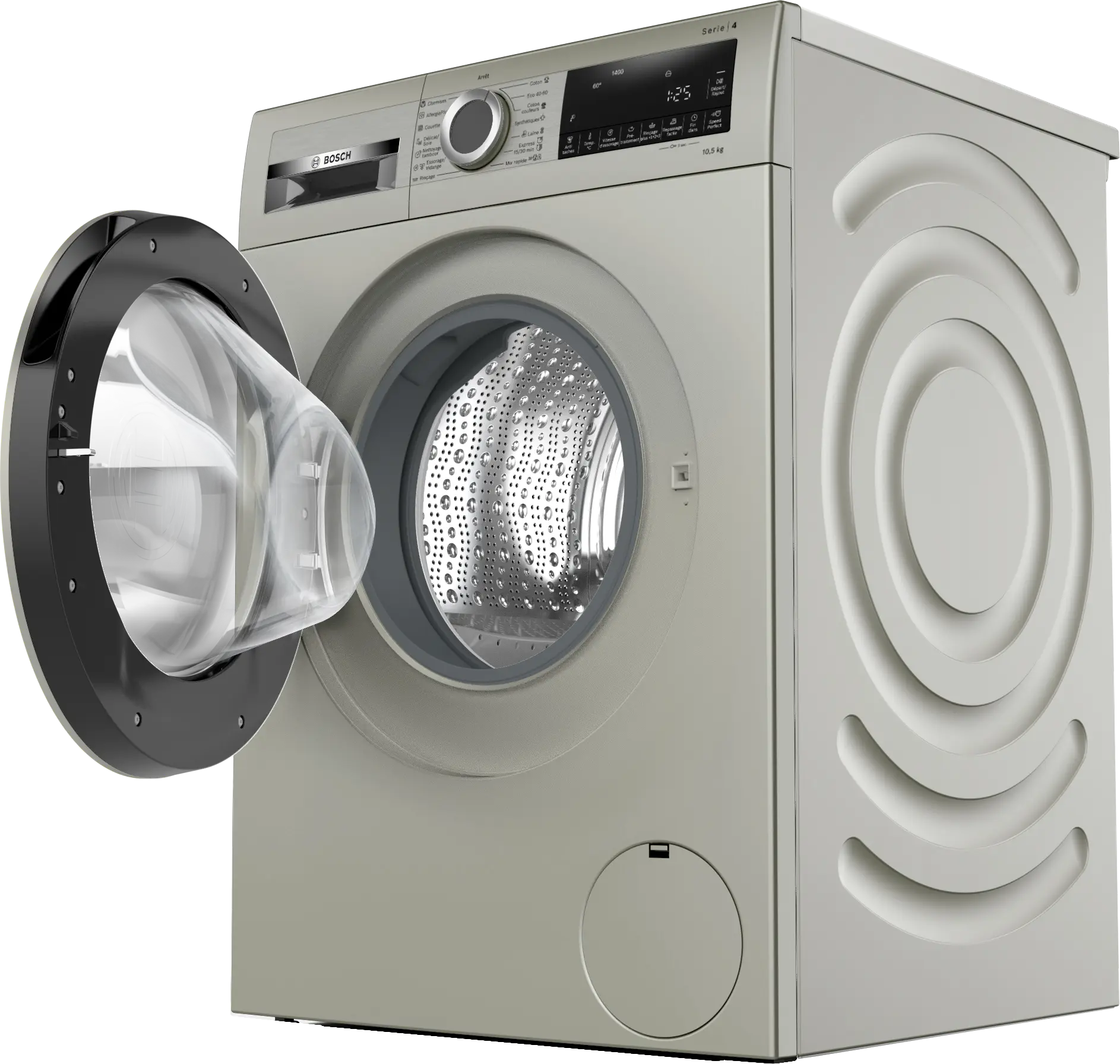 Bosch WGA254XVDZ front-loading washing machine in silver inox - product detail view