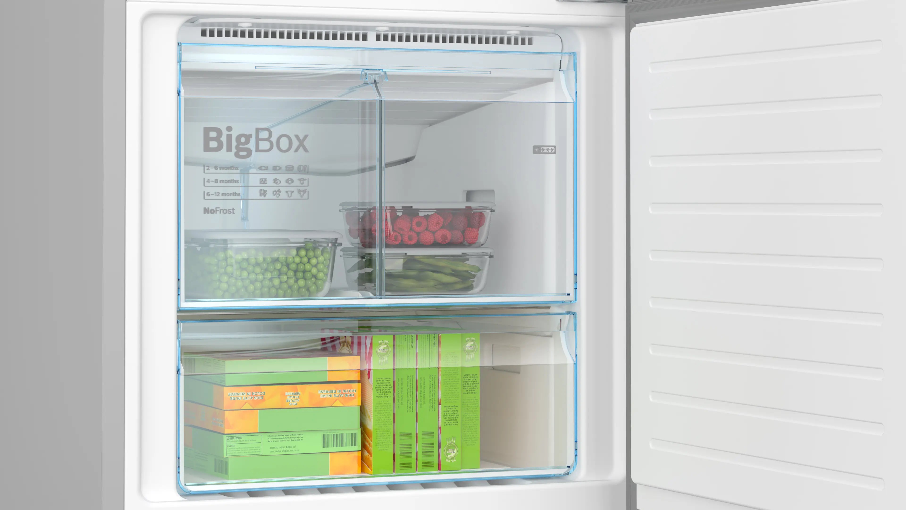 Bosch KGN56LB31U bottom-freezer fridge-freezer product detail view