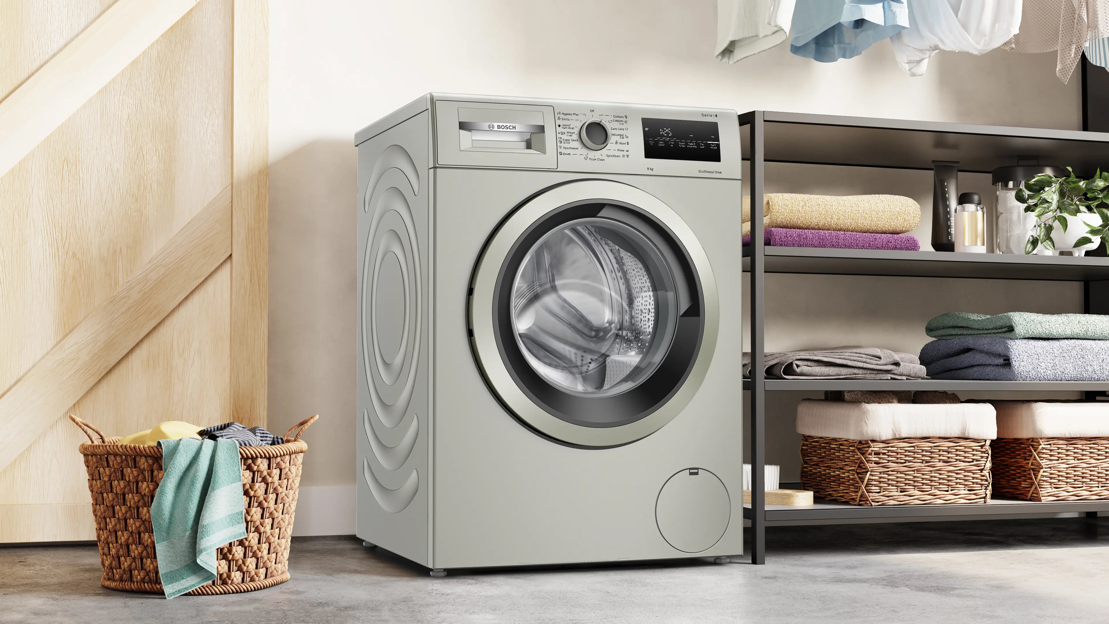 Bosch WAN2420XME front-loading washing machine in silver inox - alternate product view