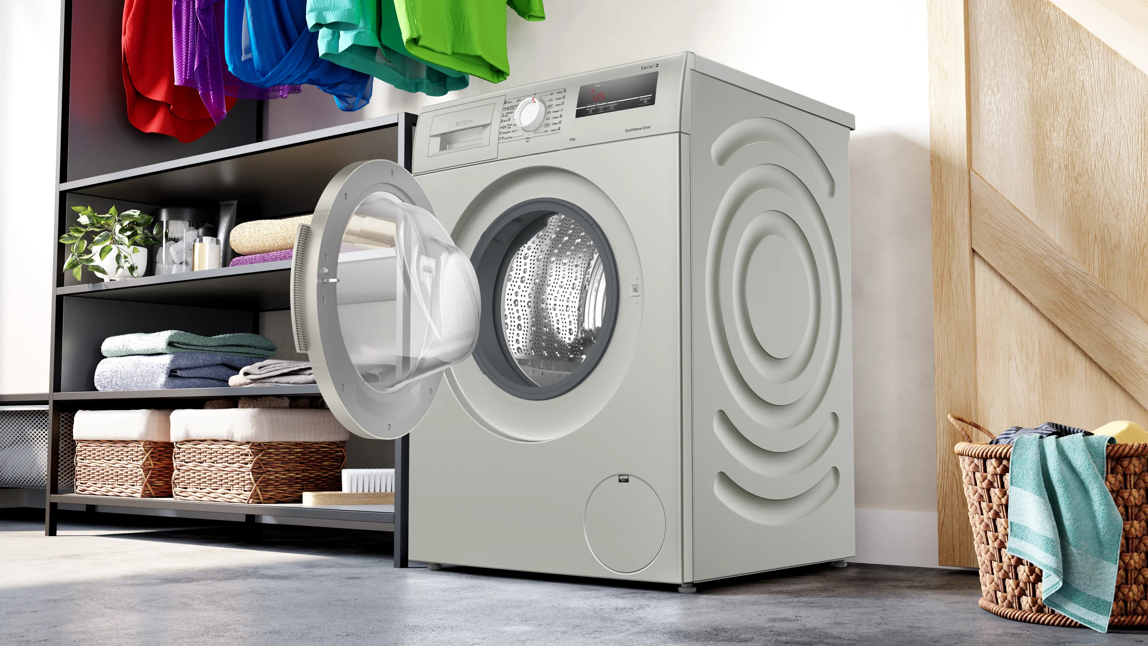Bosch WAJ2018SME front-loading washing machine in silver inox - alternate product view