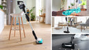 Quick stand, removable water tank and LED floor brush for everyday use.
