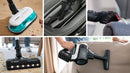 BCS71HYG1 accessories: crevice nozzle, dusting brush, LED floor brush and upholstery tool.