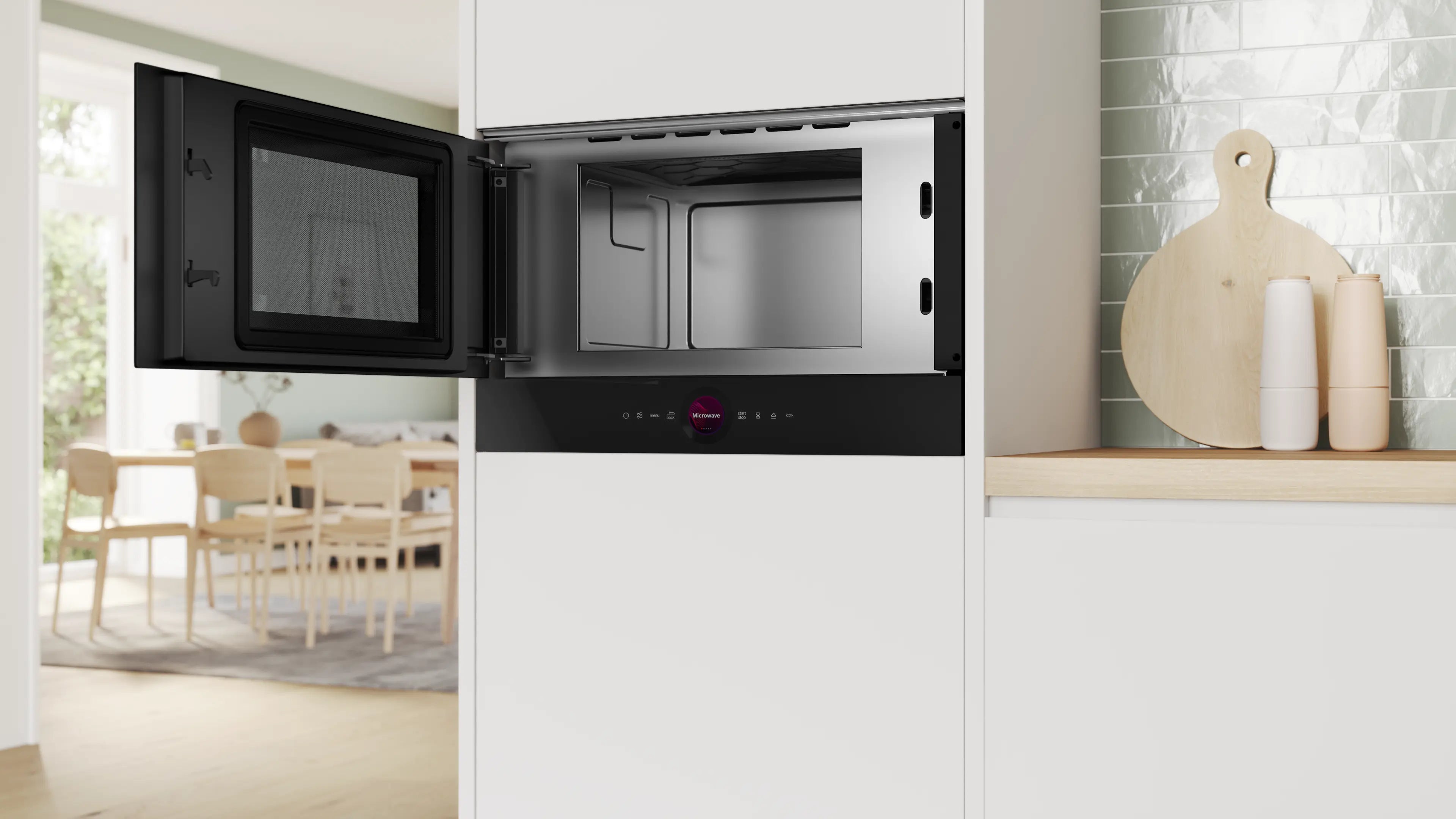 Bosch BFL7221B1 Serie 8 Built-In Microwave 60cm 21L Black - Bosch Built-in microwave / combi oven product image 3