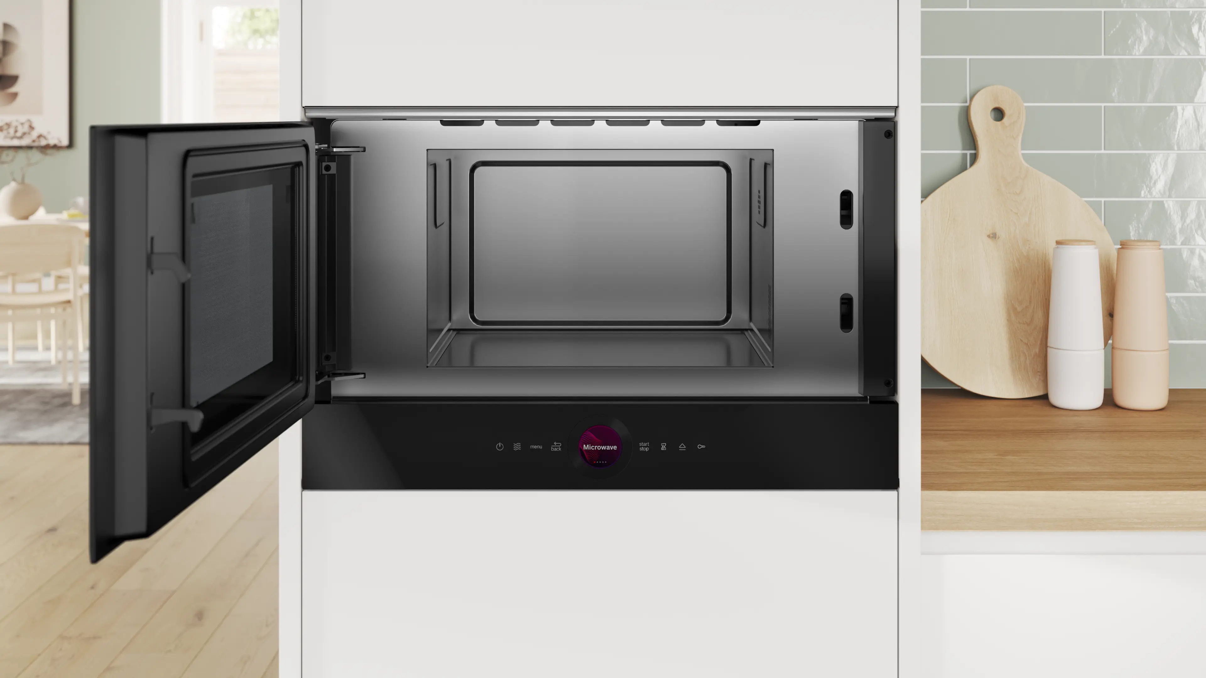 Bosch BFL7221B1 Serie 8 Built-In Microwave 60cm 21L Black - Bosch Built-in microwave / combi oven product image 4
