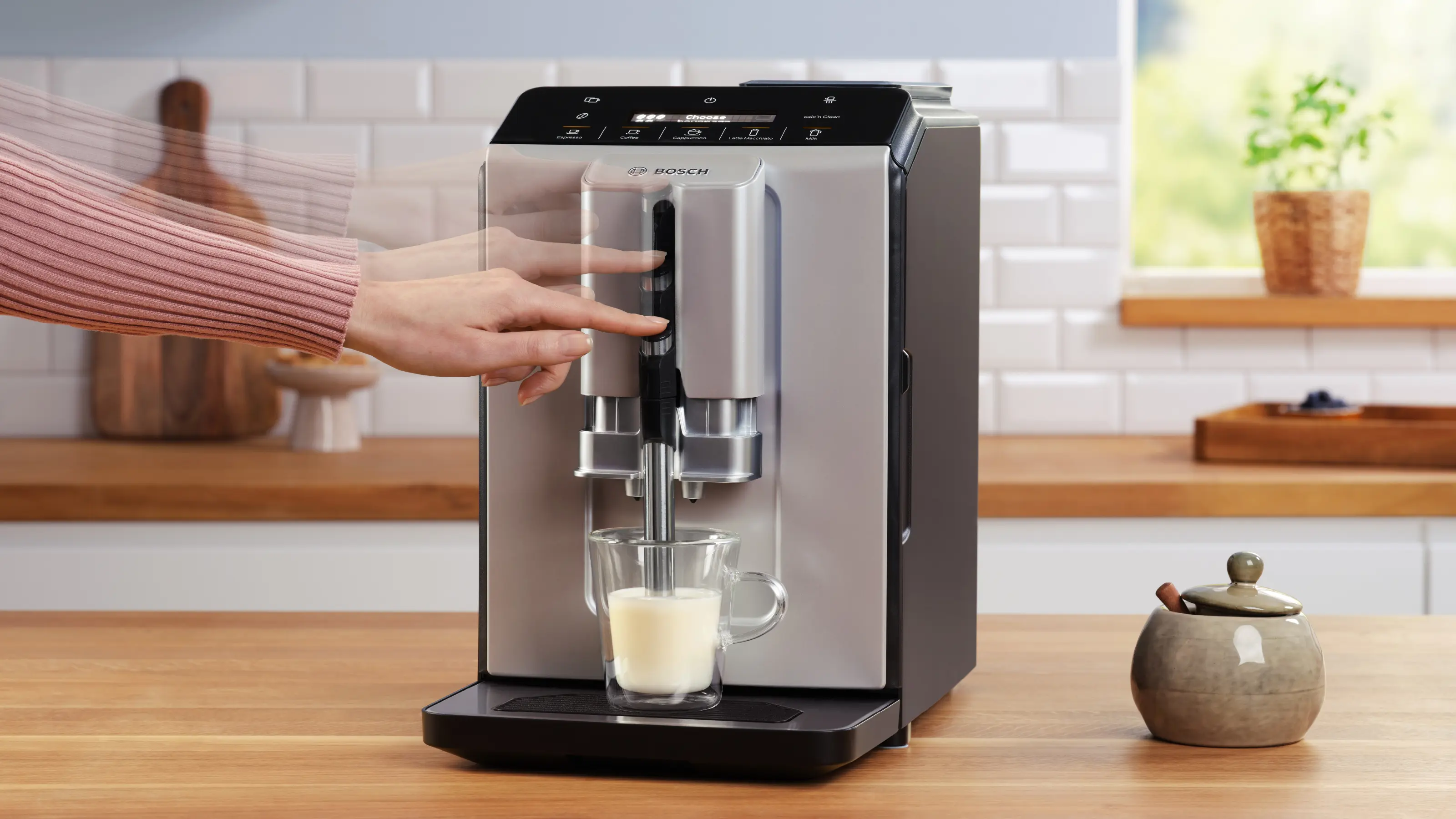 Bosch TIE20301 Series 2 VeroCafe Fully Automatic Coffee Machine Silk Silver product view 3