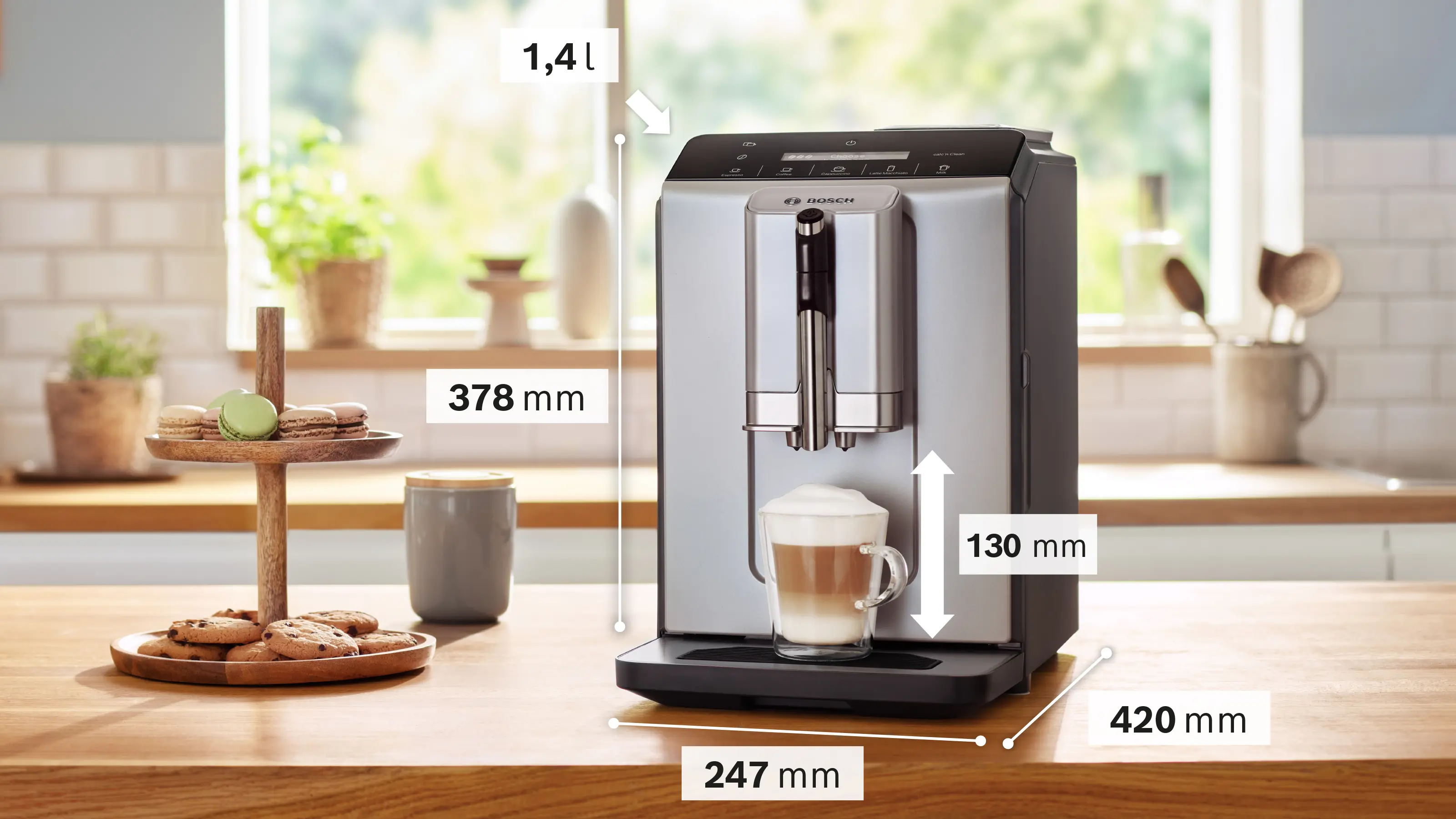Bosch TIE20301 Series 2 VeroCafe Fully Automatic Coffee Machine Silk Silver product view 5