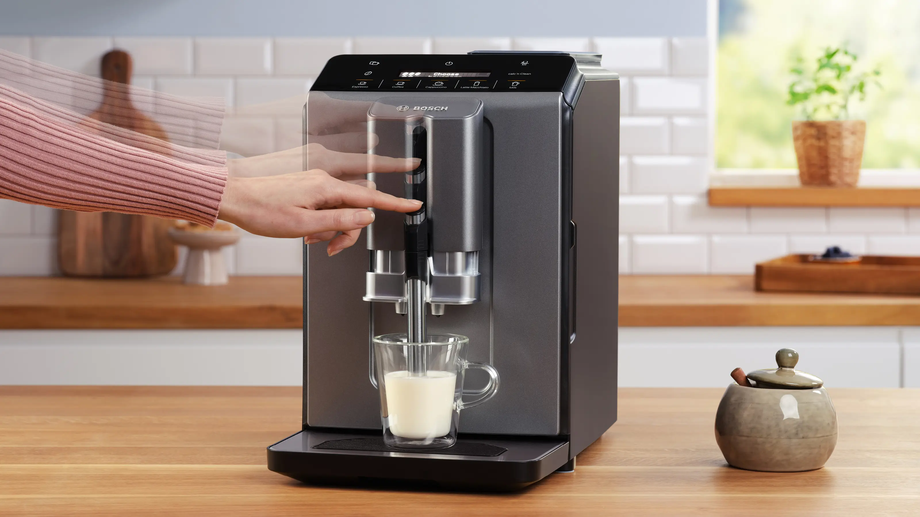 Bosch TIE20504 Series 2 VeroCafe Fully Automatic Coffee Machine Diamond Titanium Metallic product view 5