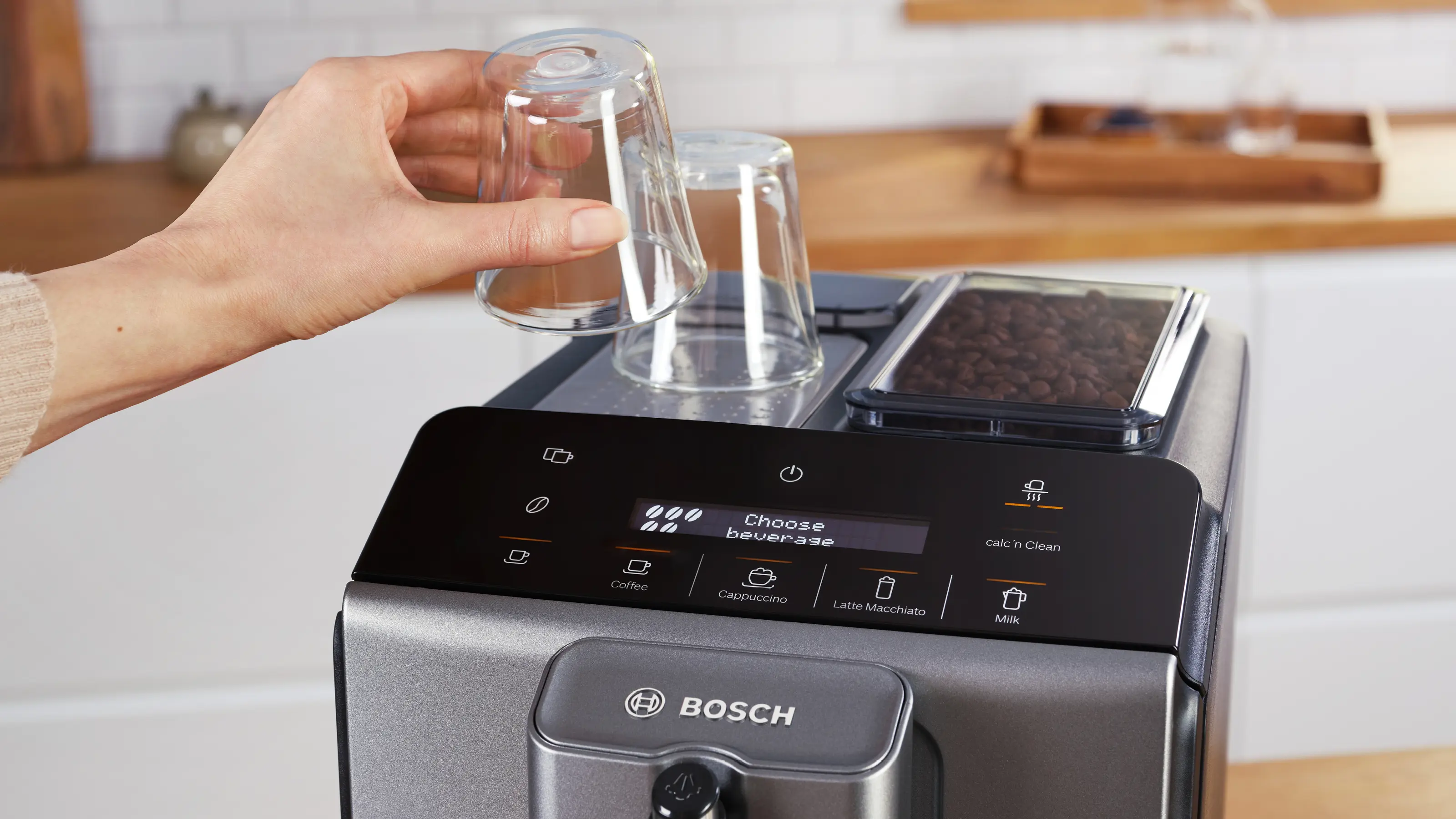 Bosch TIE20504 Series 2 VeroCafe Fully Automatic Coffee Machine Diamond Titanium Metallic product view 9