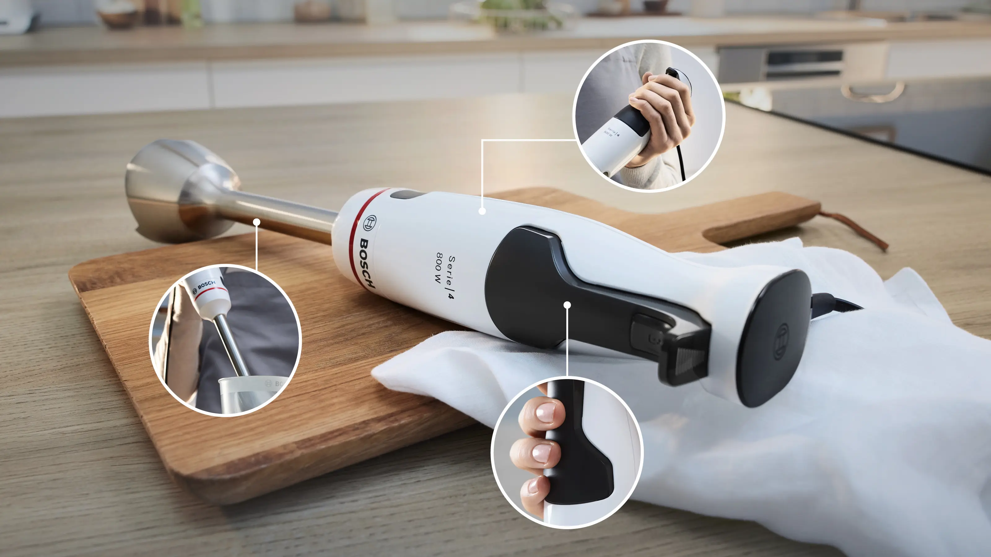 Bosch MSM4W421 ErgoMaster Series 4 Hand Blender 800W White Black Grey product view 12