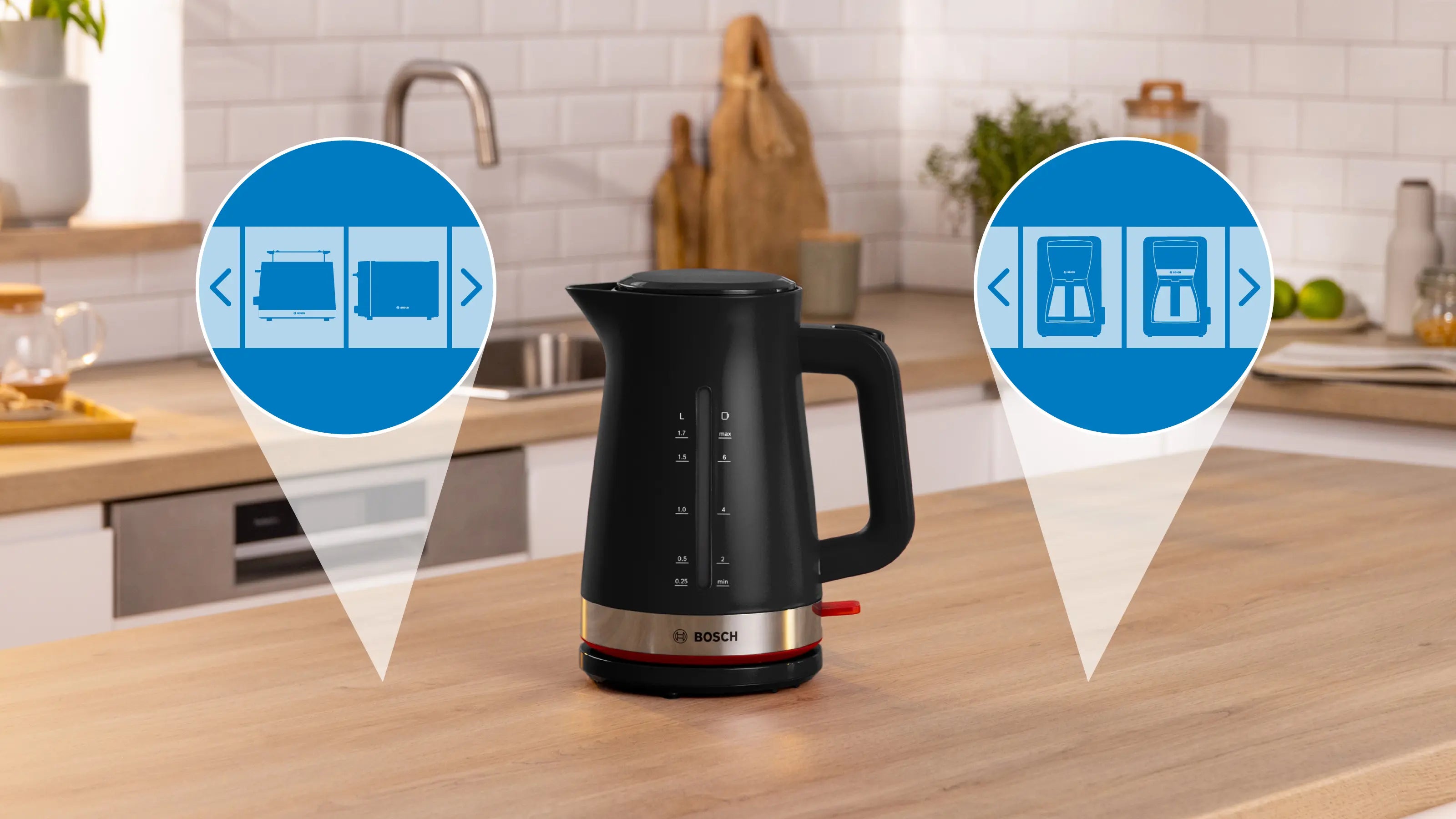 Bosch TWK4M223 MyMoment Water Kettle 1.7L 2400W Black product view 7