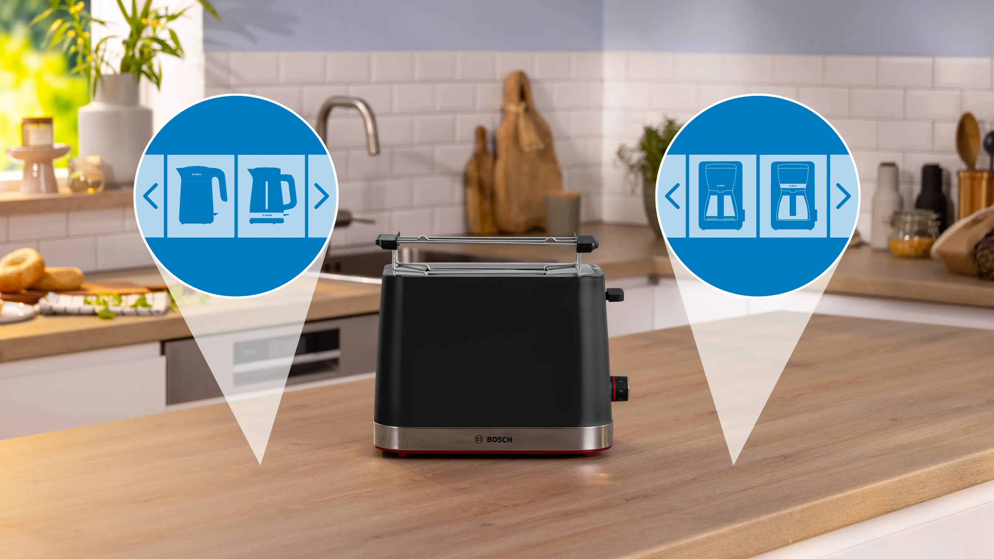 Bosch TAT4M223 MyMoment Toaster 800-950W Black product view 4