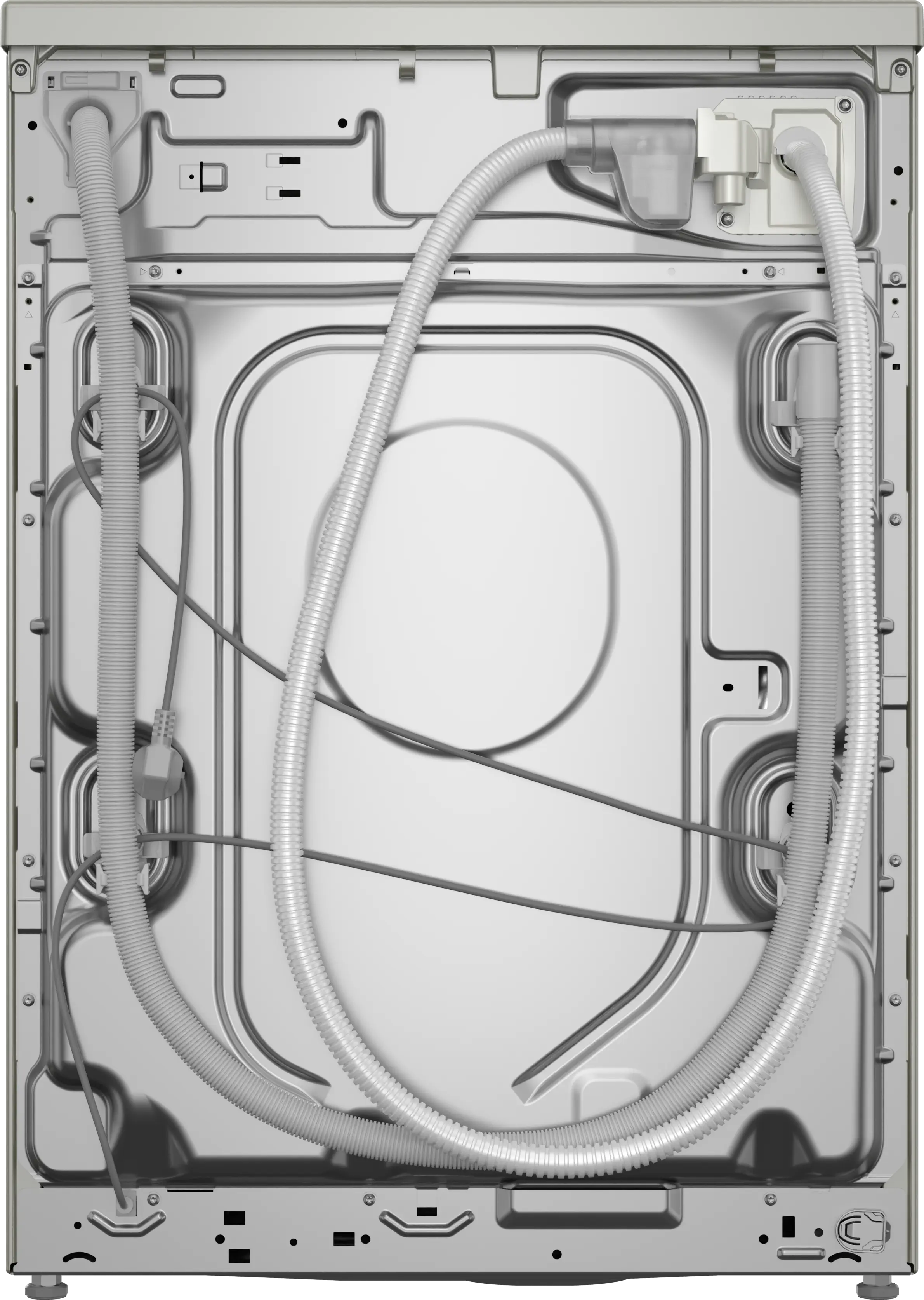Bosch WGB2560XME front-loading washing machine in silver inox - rear view
