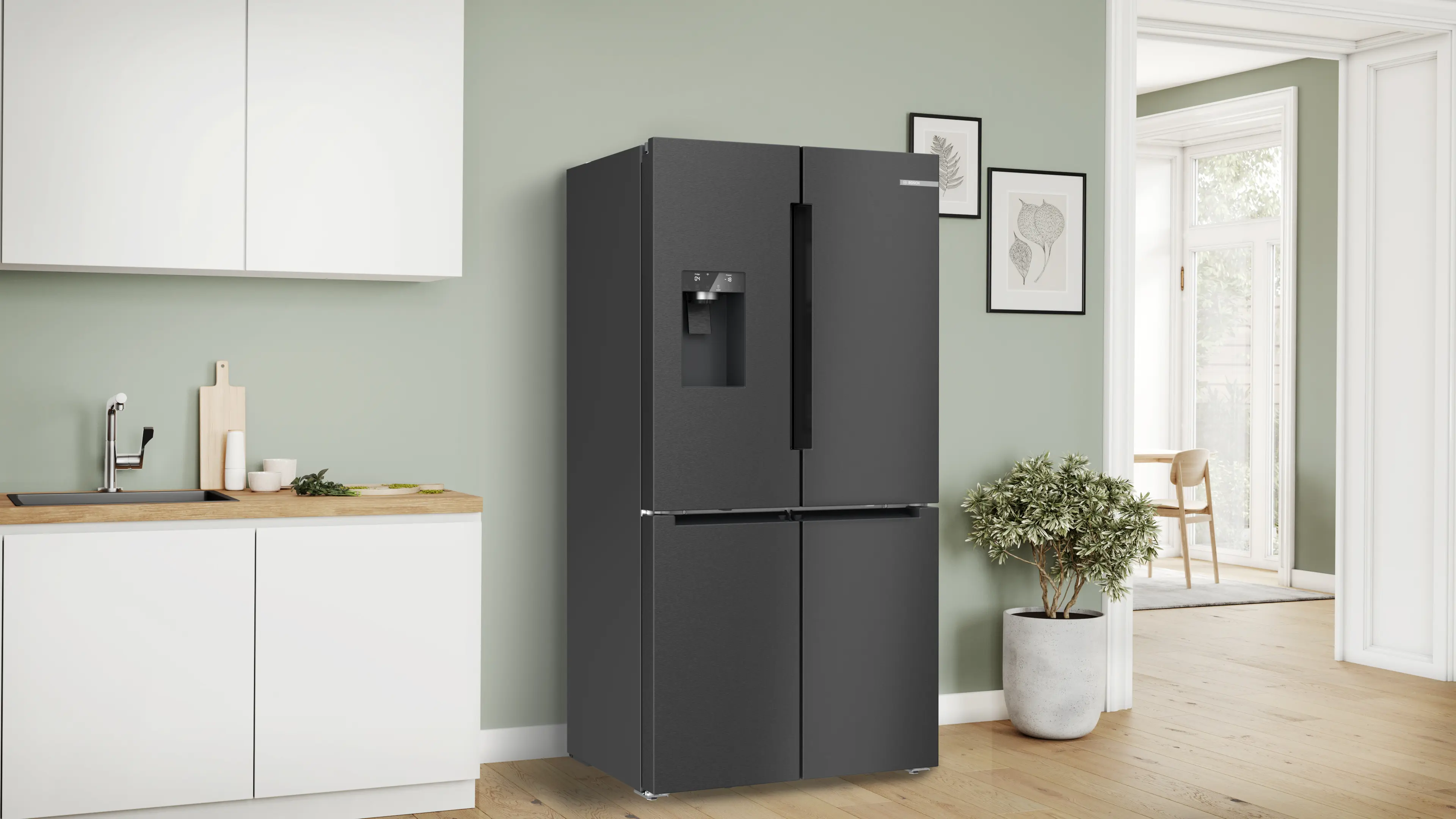 Bosch KFI96AXEA Serie 6 4-Doors  Refrigerator 574L Black Inox Anti-Fingerprint