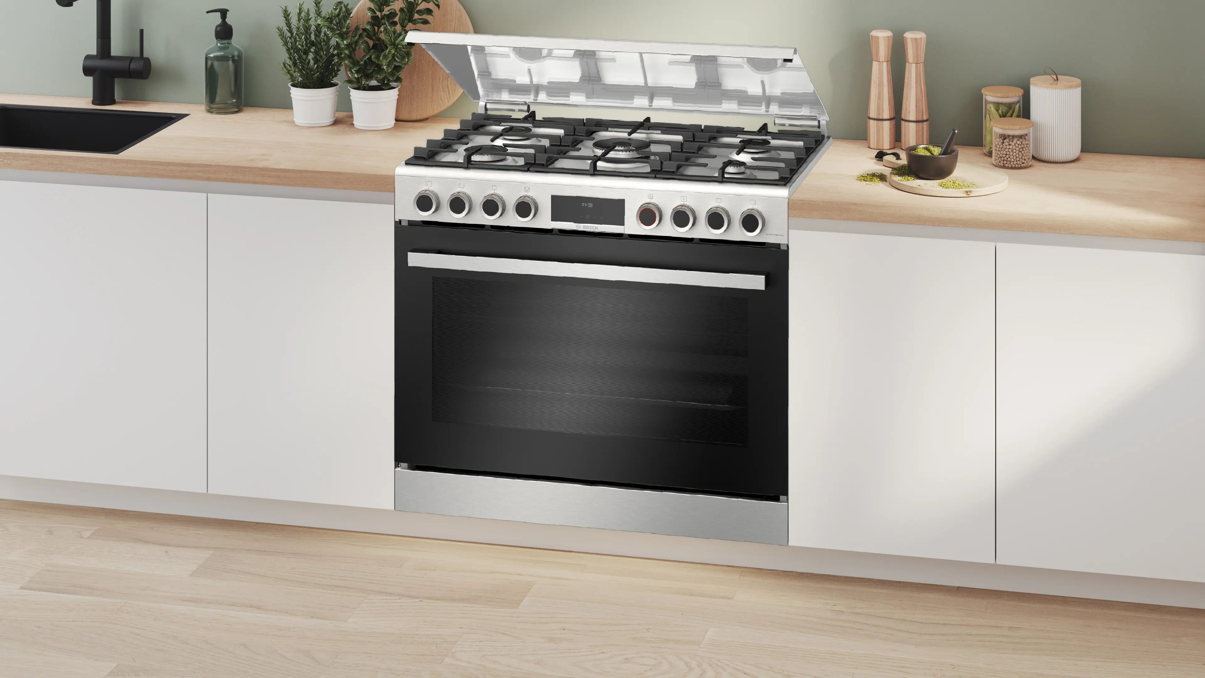 Bosch HGX5G7W50S Serie 6 Freestanding Gas Cooker 90CM 125L Stainless Steel with Hybrid Cooking product image 6