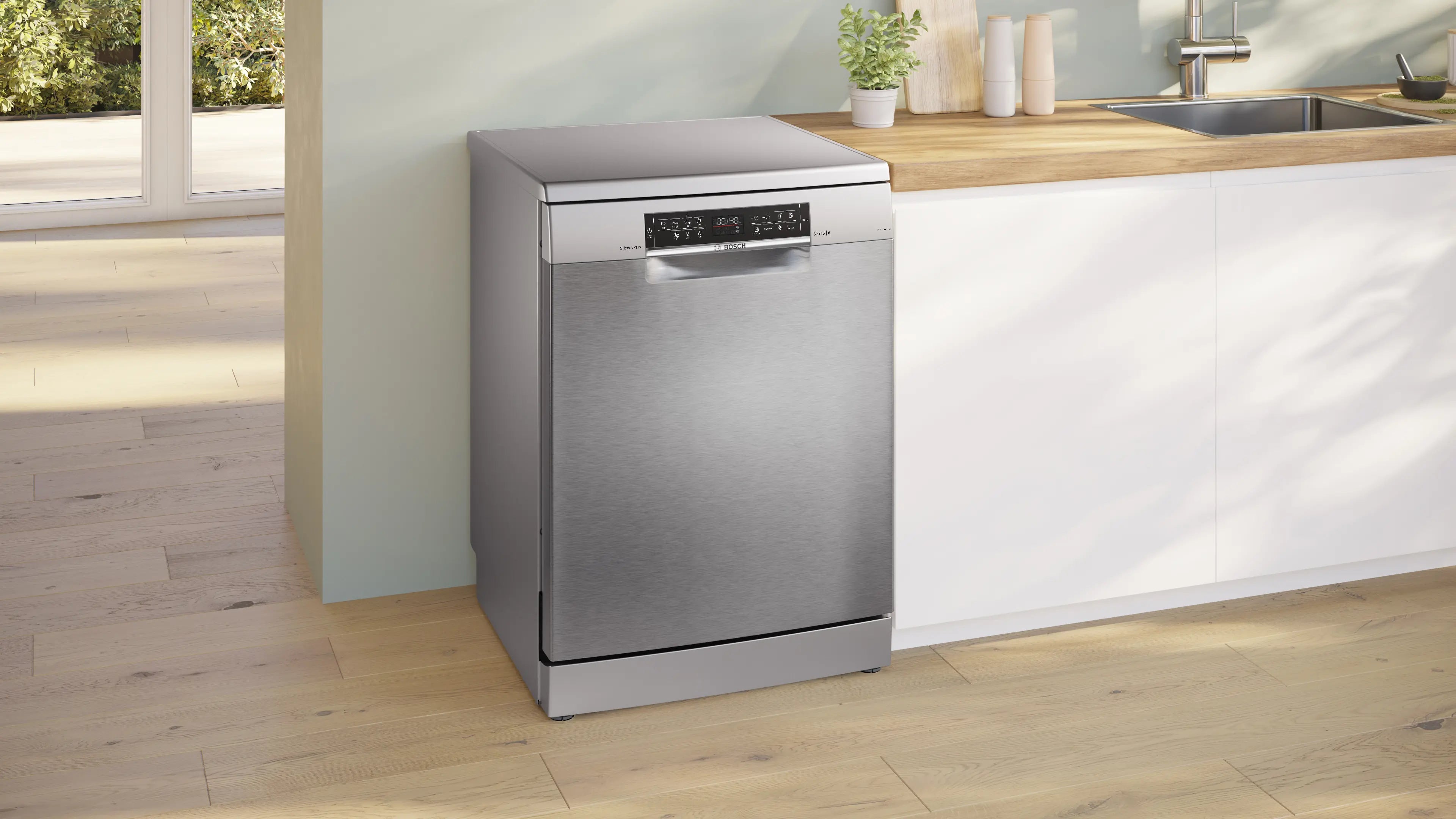 Bosch SMS6EMI65Q Serie 6 Freestanding Dishwasher 60 cm 7 Programs Stainless Steel Home Connect product image 2