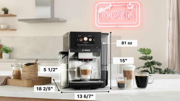 Bosch TQE80703 Series 8 VeroCafe Fully Automatic Coffee Machine Stainless Steel product view 3