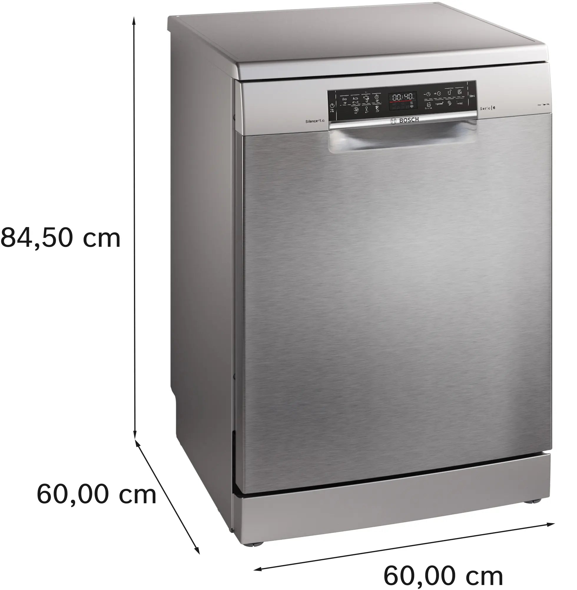 Bosch SMS6EMI65Q Serie 6 Freestanding Dishwasher 60 cm 7 Programs Stainless Steel Home Connect product image 4