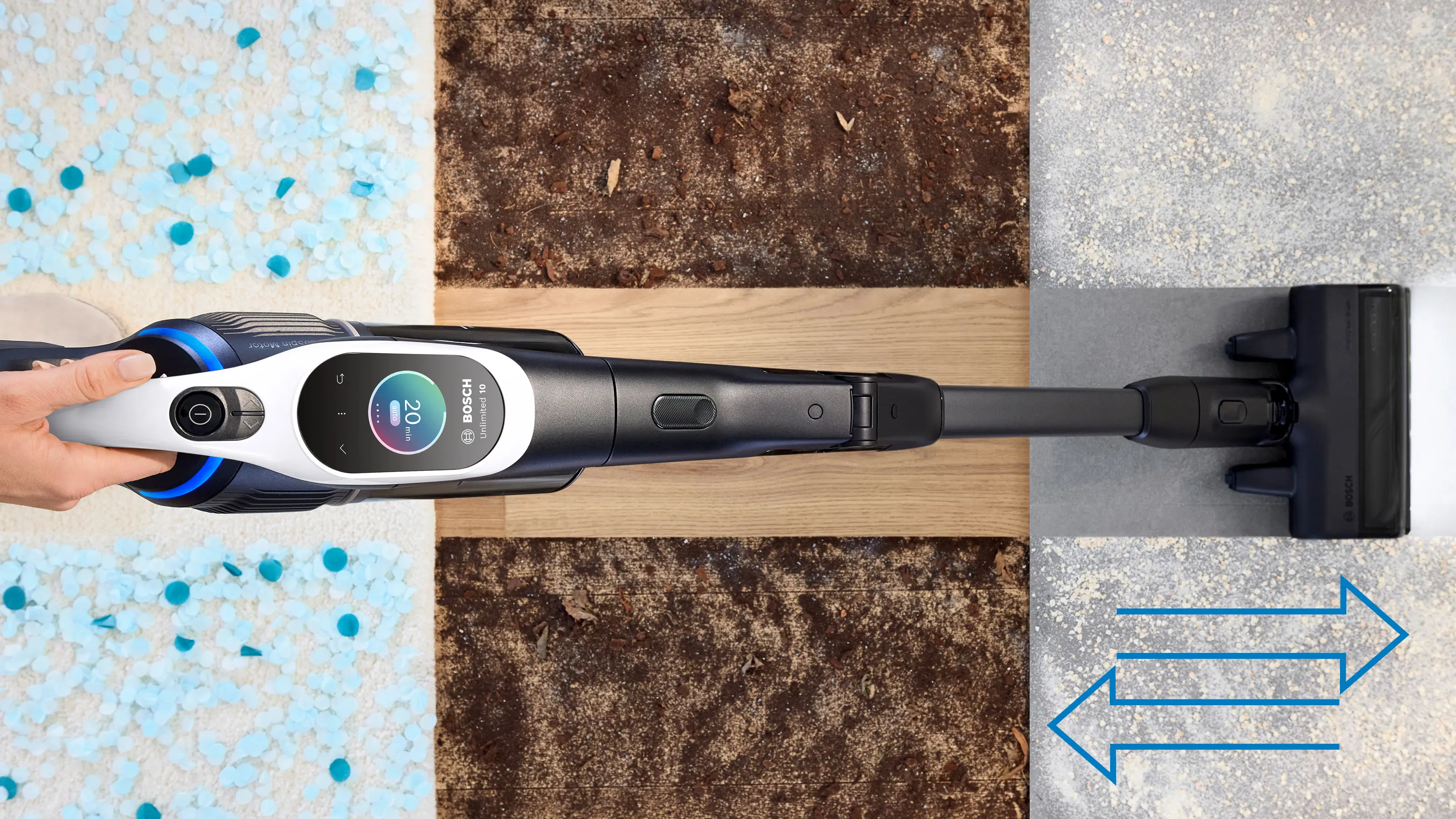Bosch BCS1041WAC Unlimited 10 Series 10 - Intelligent Smart-Sensing Cordless Vacuum product view 22