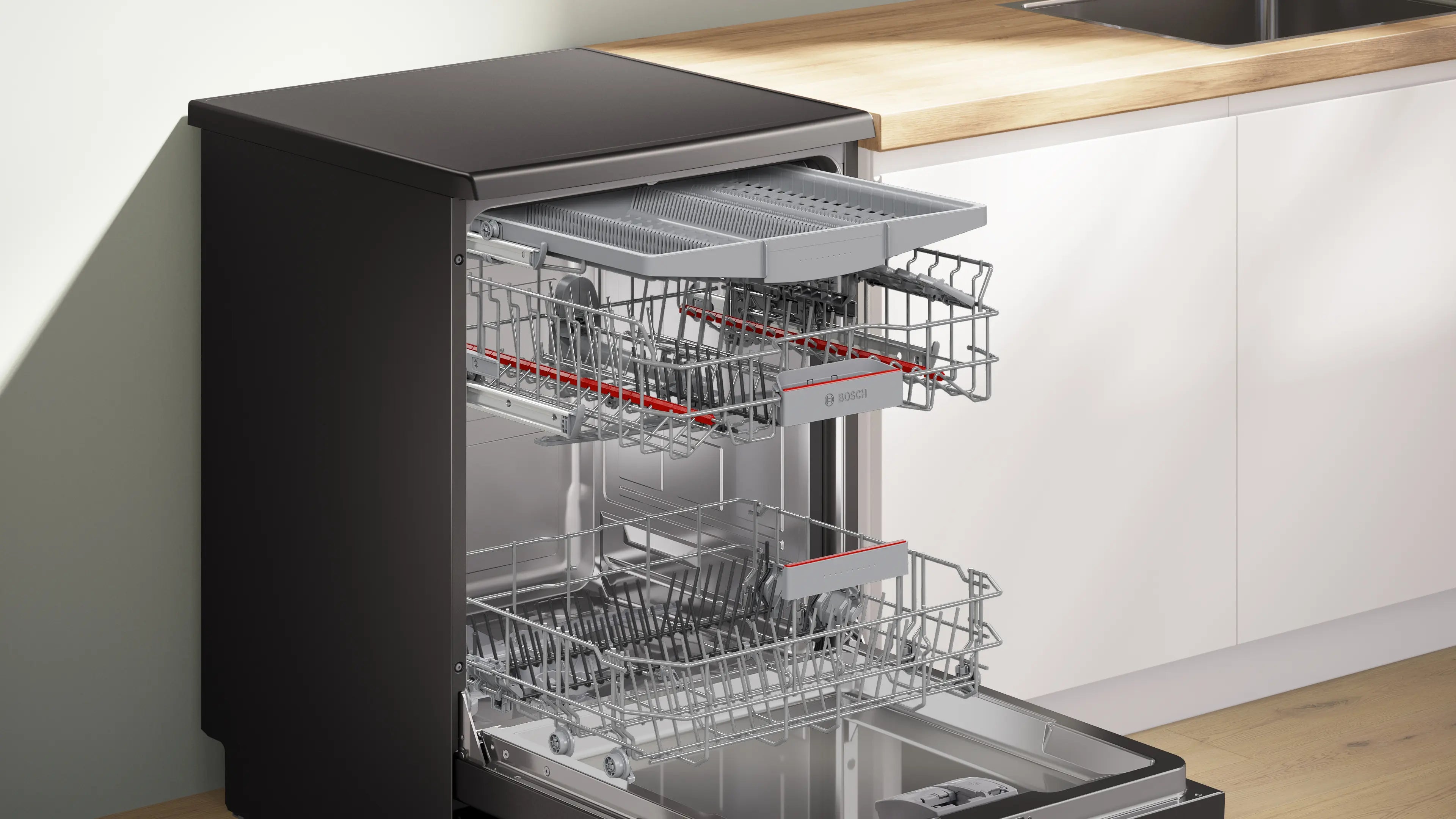 Bosch SMS4HMC65Q Serie 4 Freestanding Dishwasher 60 cm 6 Programs Brushed Black Steel Anti-fingerprint Home Connect product image 6