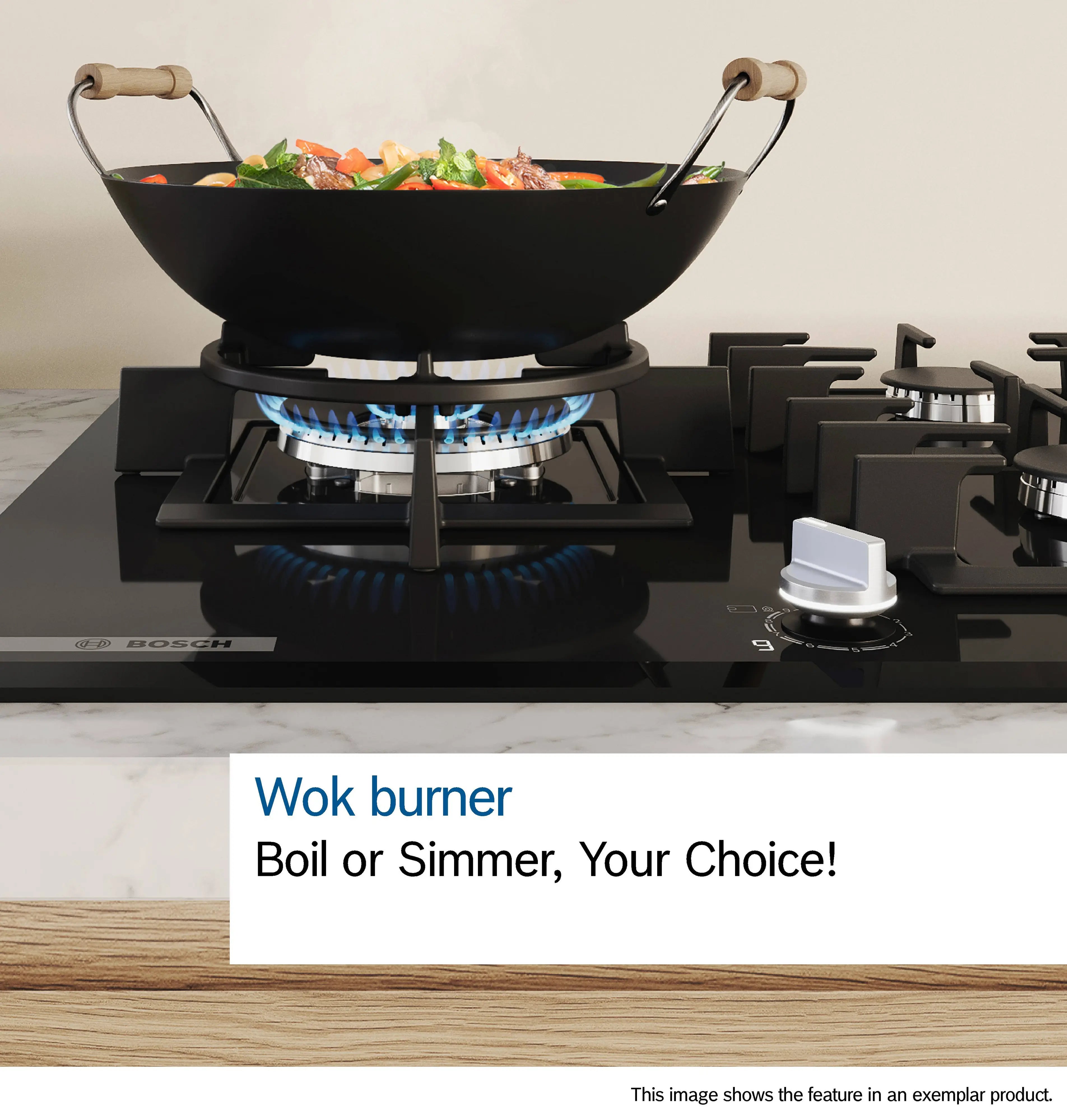 Bosch PPM9A6I40 wok burner feature graphic