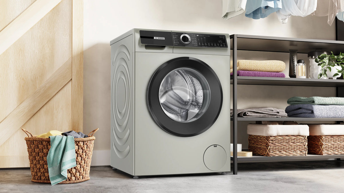 Bosch WGK264ZXME Silver Inox washing machine lifestyle product view
