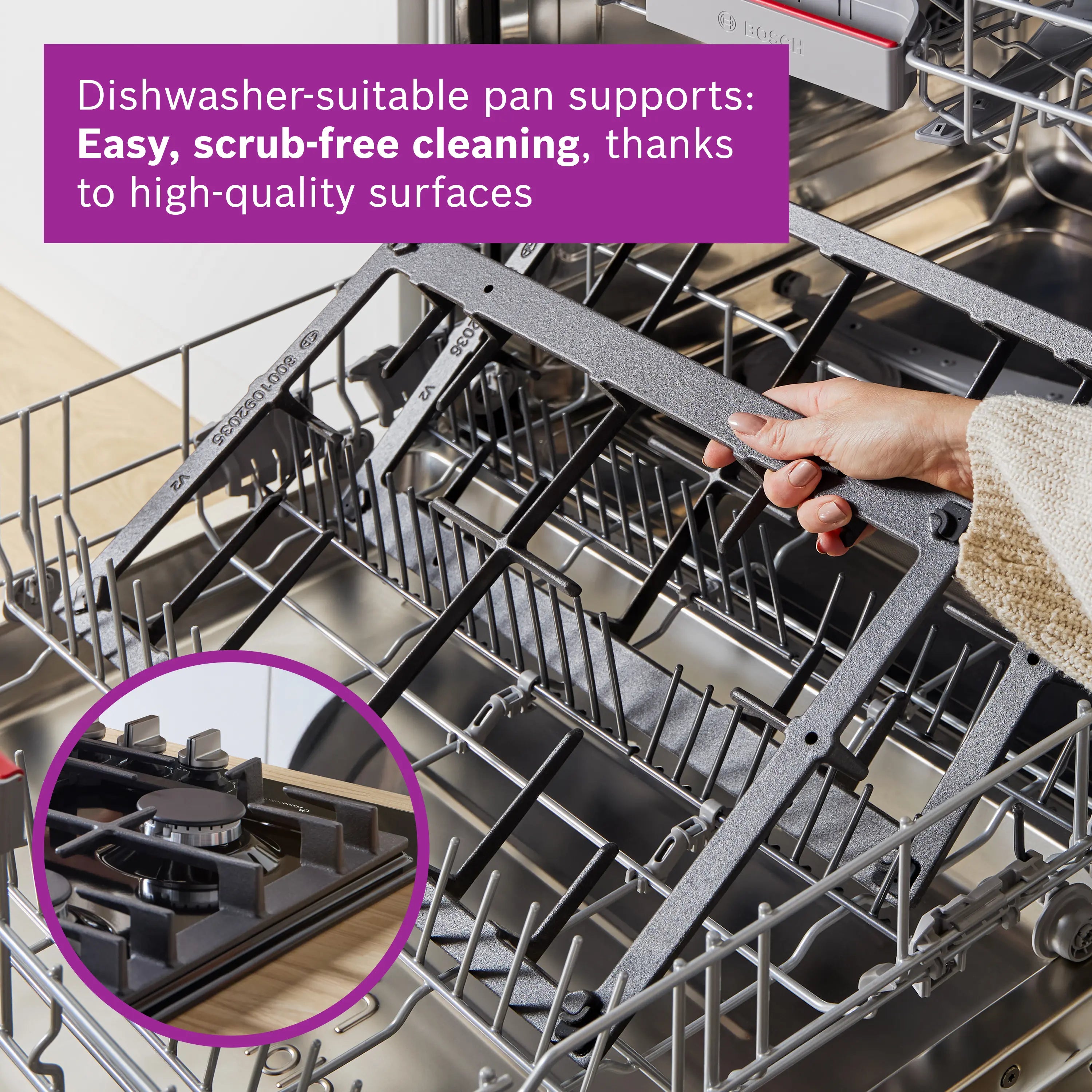 Bosch dishwasher-suitable cast-iron pan supports content image for PPM9A6I40