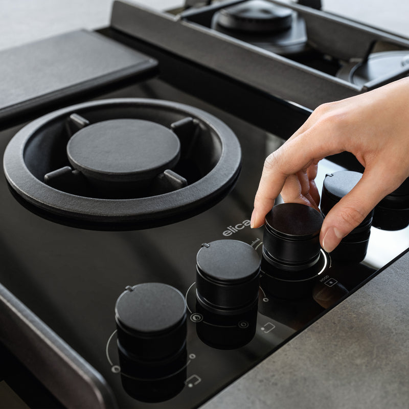 Hood+Gas Hob 90cm 550m3/h Black Glass
