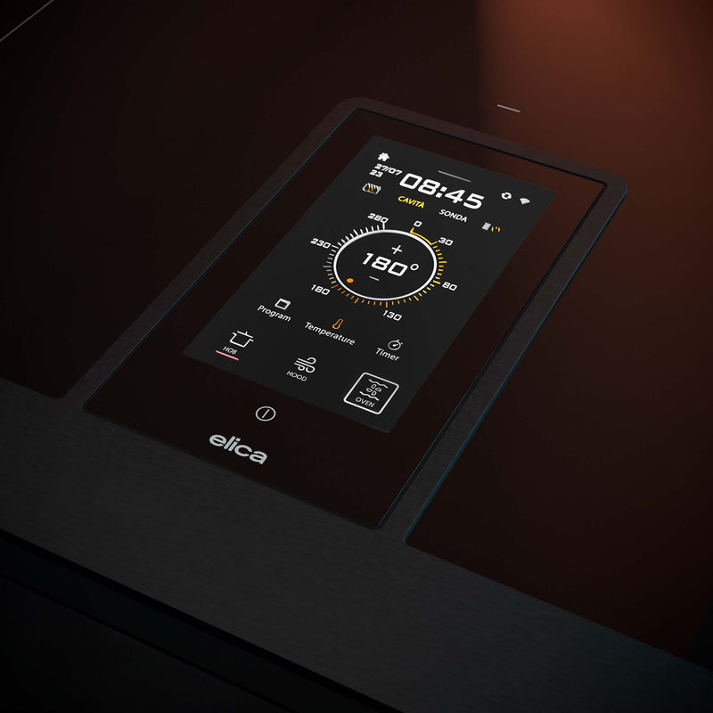 Induction Hob+Hood+Oven Combi Steam 90cm 1200m3/h 63Lit A+ Black