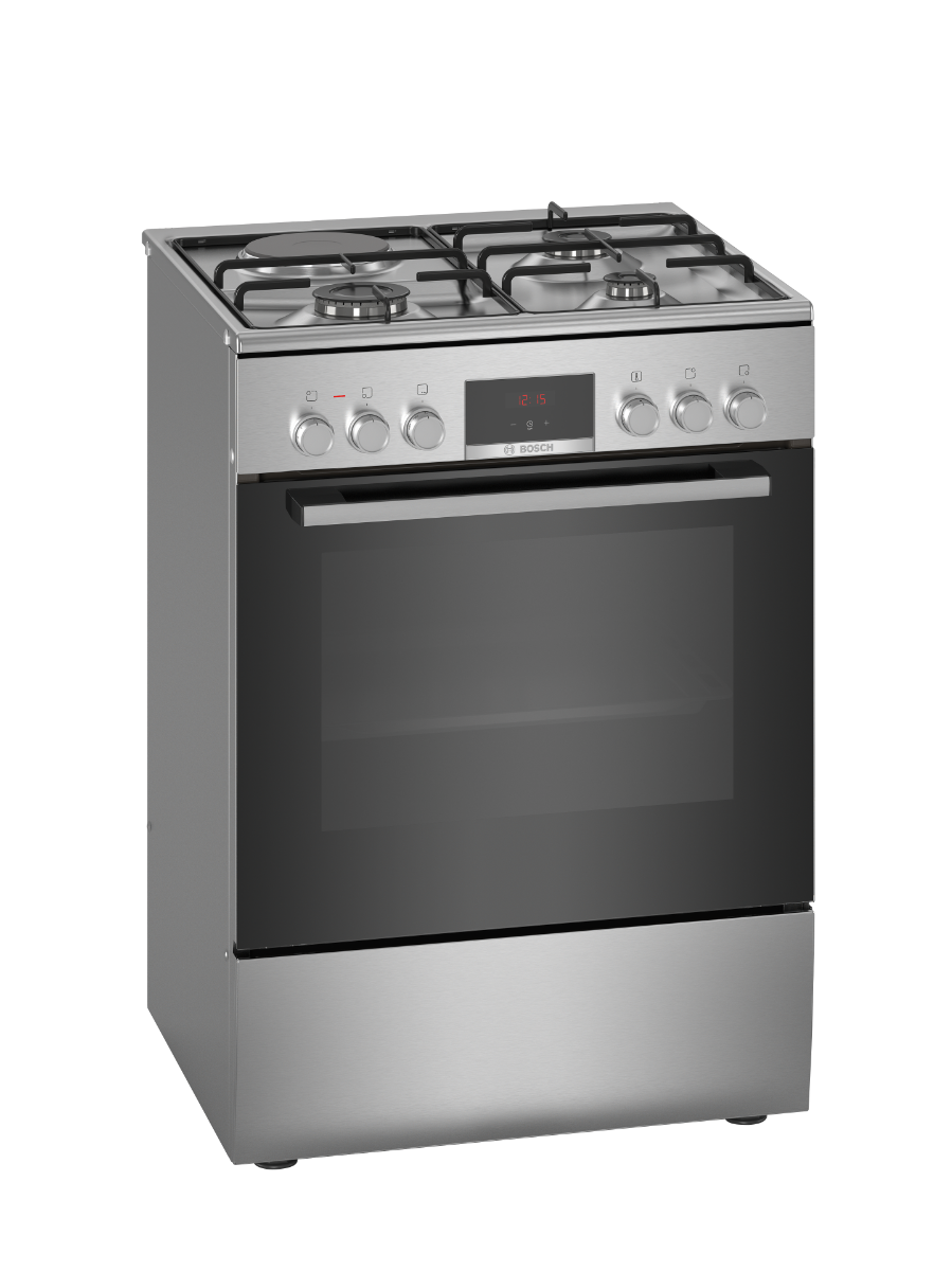 BOSCH Bosch HXC39AG51Q Freestanding Dual Fuel Cooker Serie6 60cm 66Lit Eco Clean S.Steel