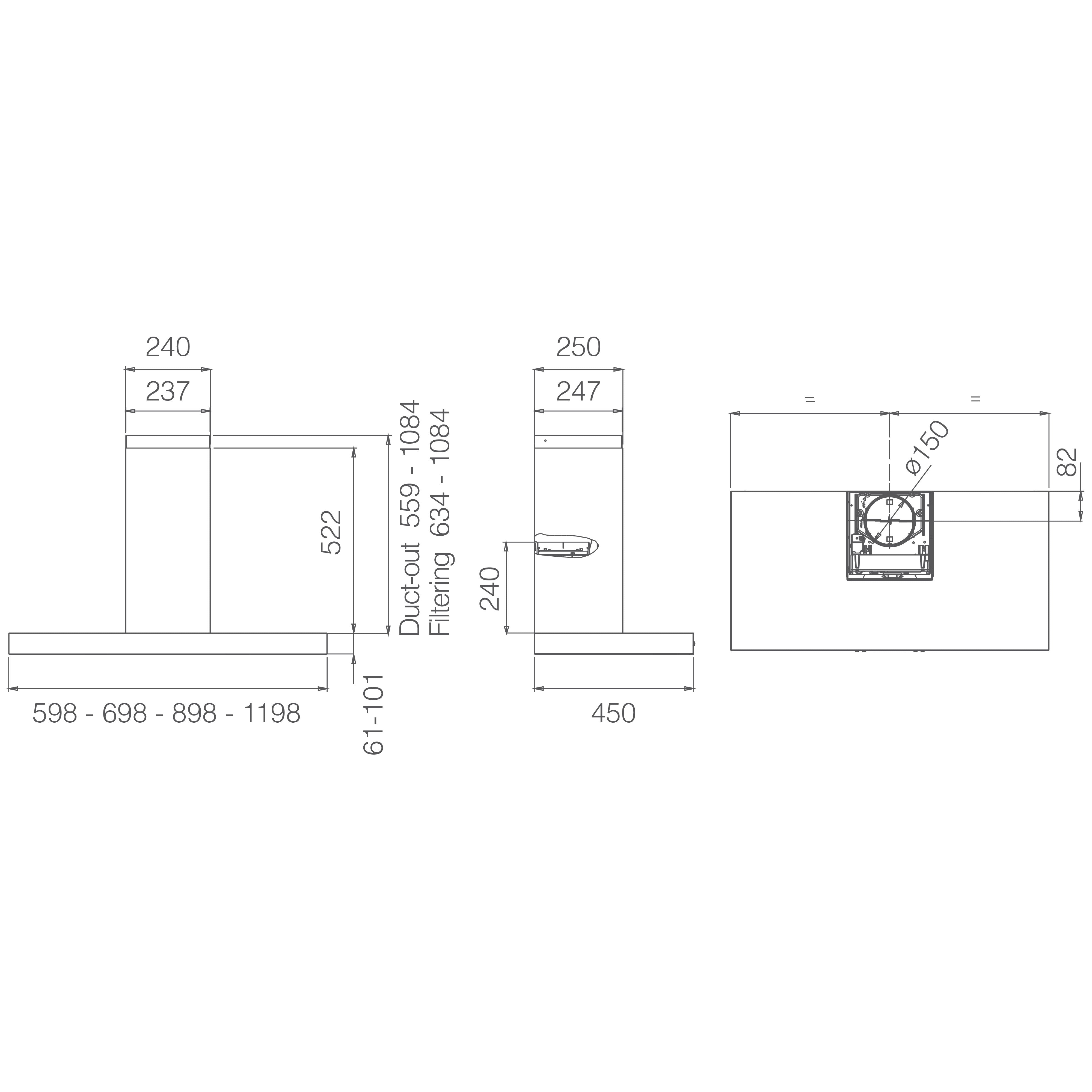 ELICA SPOT NG H6 IX/A/90 Wall Hood 90cm 550m3/h Stainless Steel