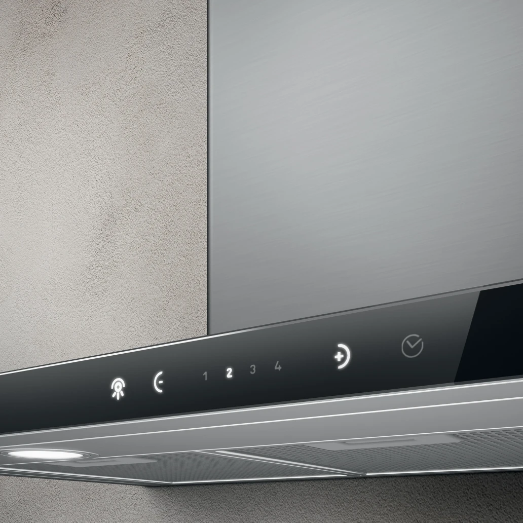 Elica GALAXY ISLAND BLIX/A 90cm hood in black glass at Tahboub Appliances Jordan