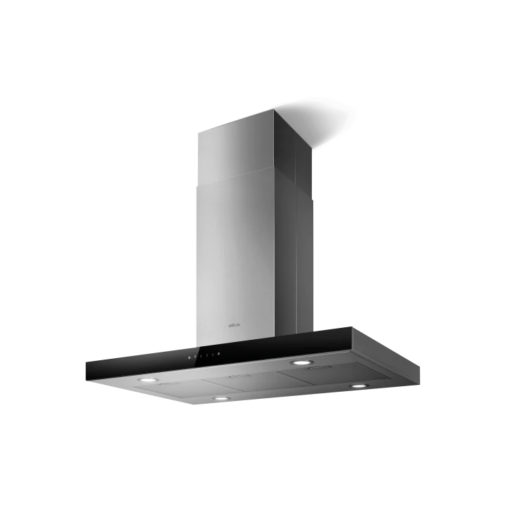 Elica JOY ISLAND BLIX/A/90 90cm hood in black glass at Tahboub Appliances Jordan