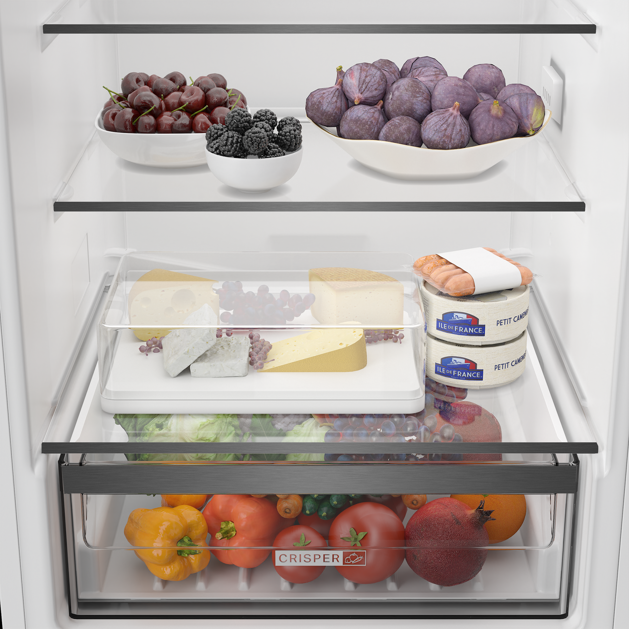 Whirlpool WBIS 541281 ME Integrated Fridge Freezer 271L Inverter Compressor - Interior View