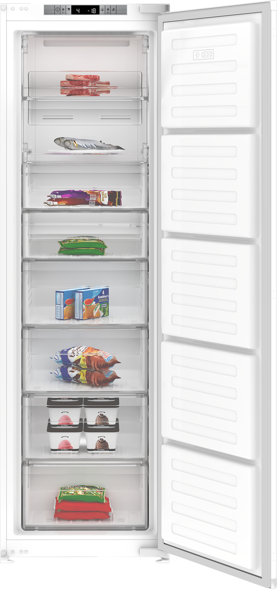 Whirlpool WBUF 503272 LE Integrated Freezer 60cm 220L No Frost - Front View