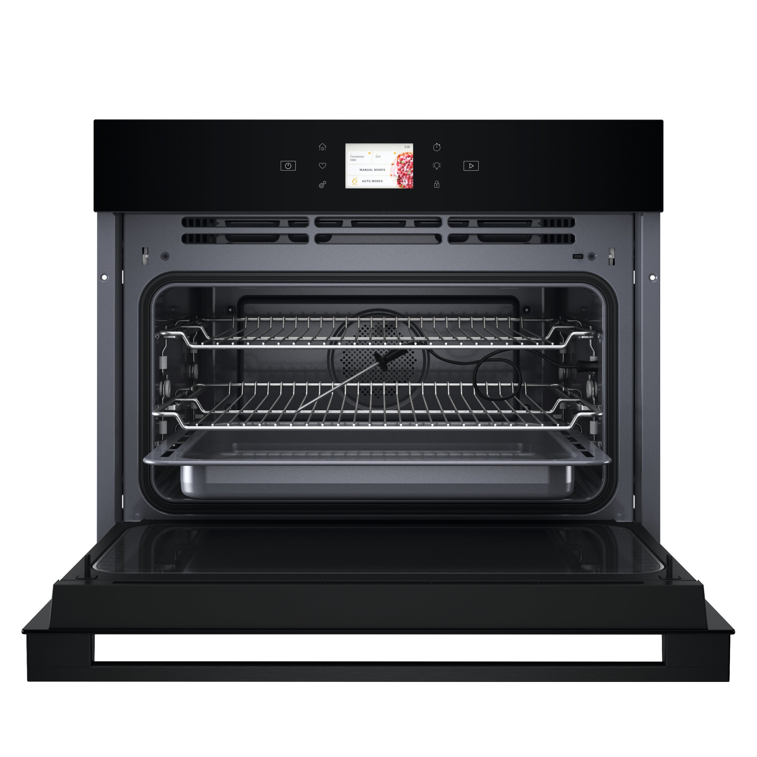 Whirlpool WCW9OWPHTSBUK combi oven with microwave control panel or feature detail