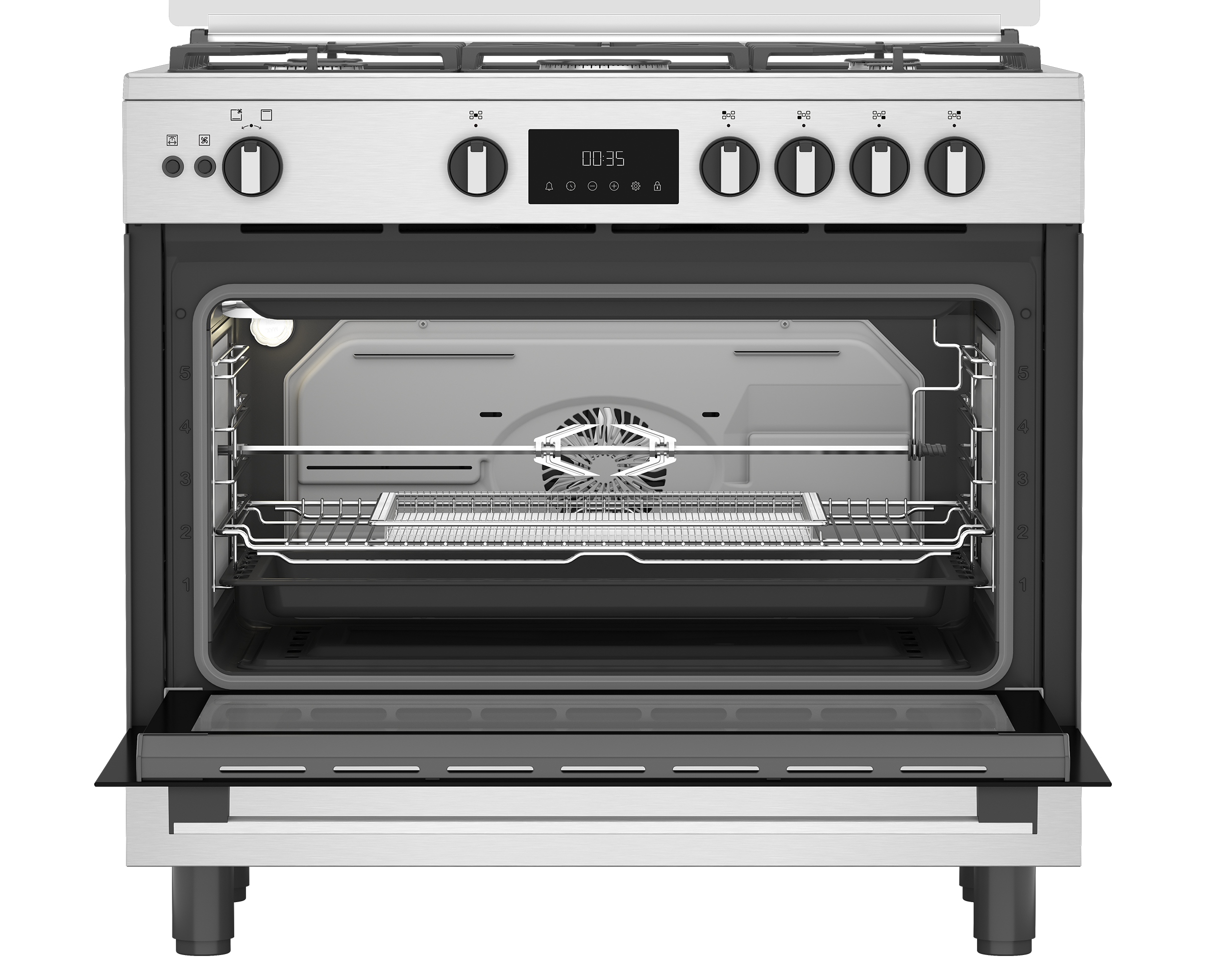Whirlpool WR90 GGF 33229 XNA freestanding gas cooker control panel or feature detail