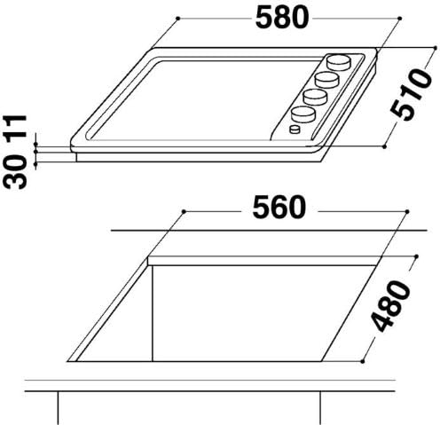 Whirlpool AKM260IX gas hob detail view